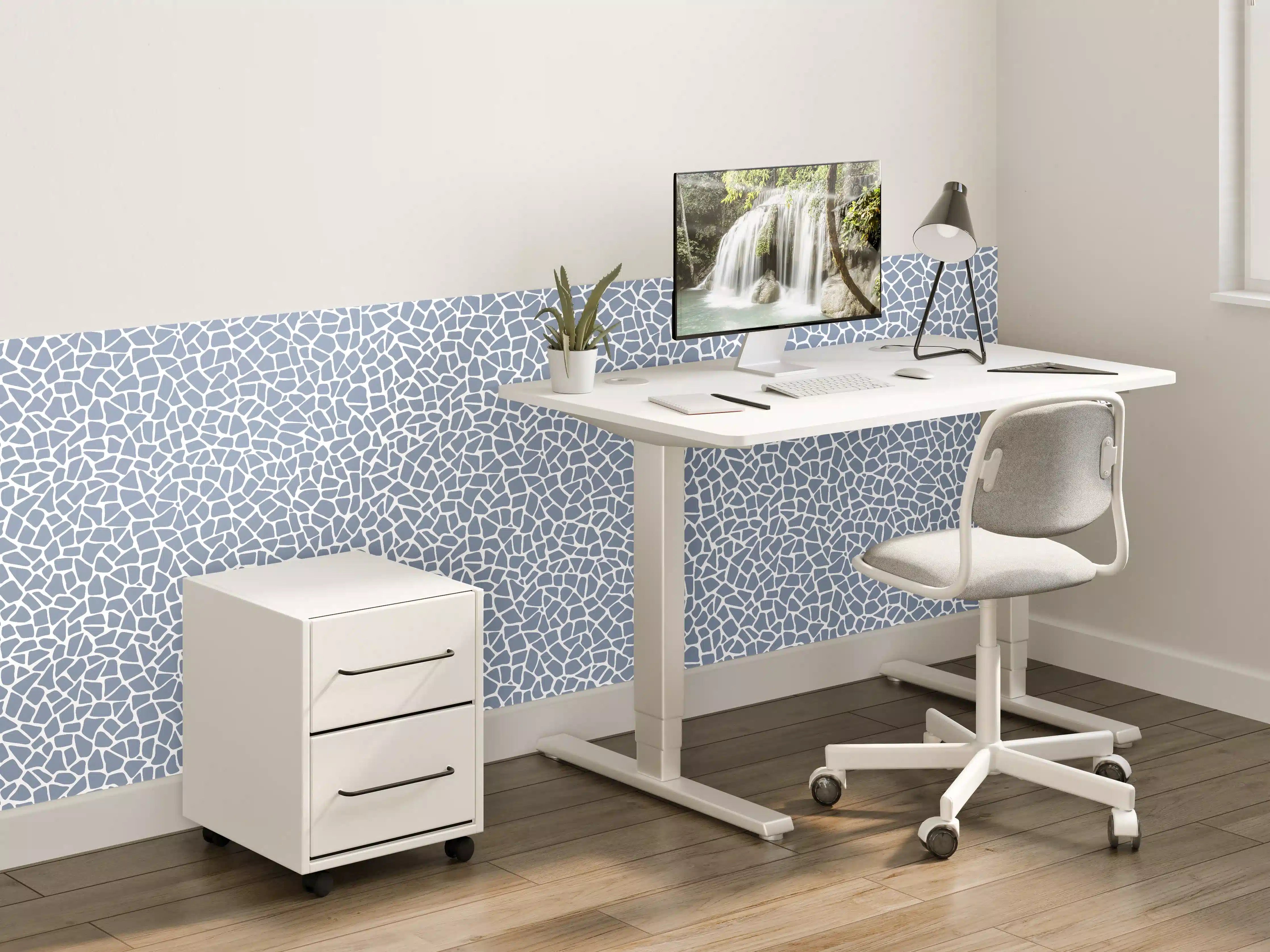 Kinderzimmer Wandgestaltung - Elegante Weiß-Grau Marmor-Textur mit feinen Graunuancen