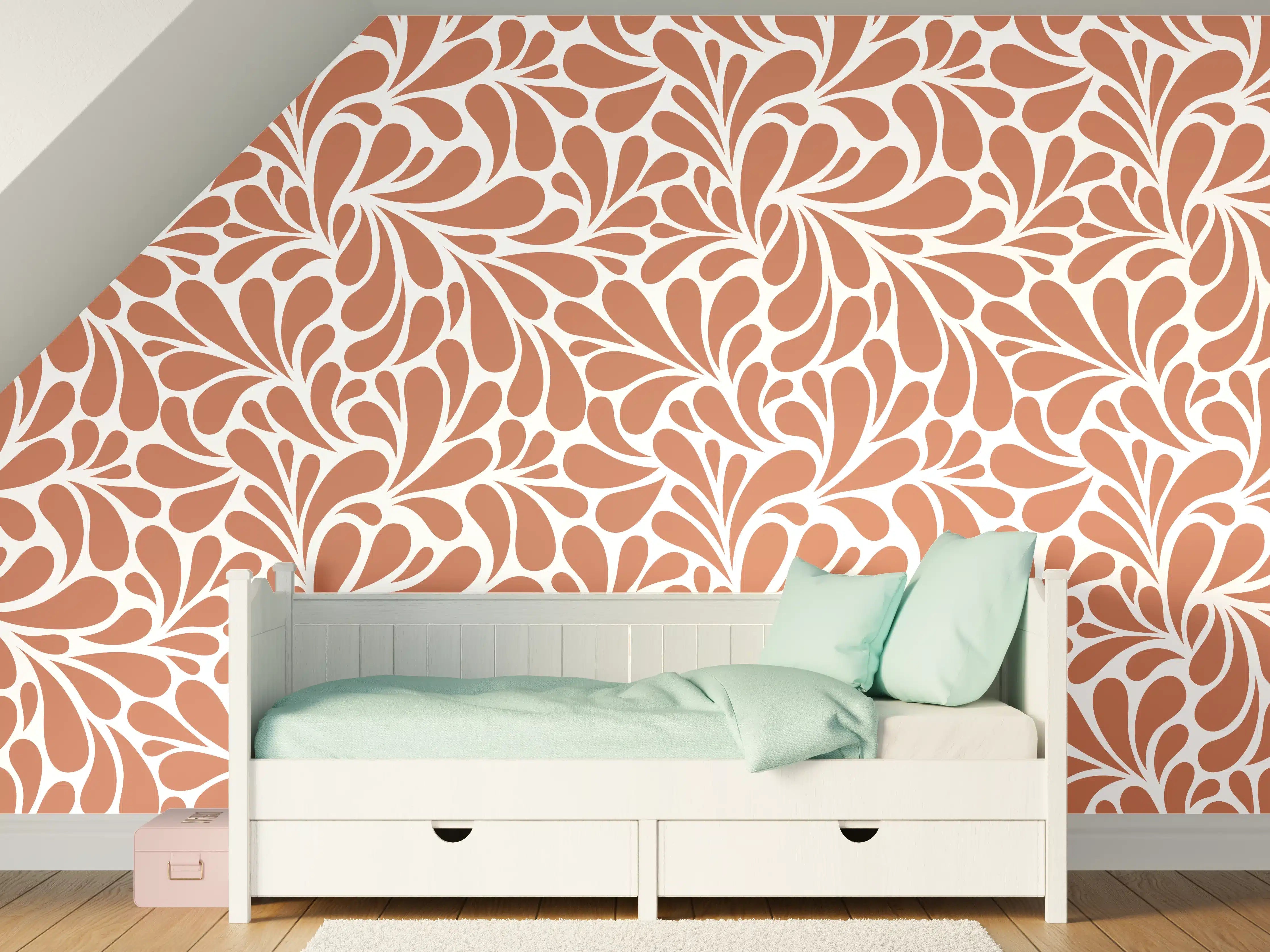 Kinderzimmer Wandgestaltung - Elegante Weiß-Grau Marmorstruktur mit subtilen Graunuancen