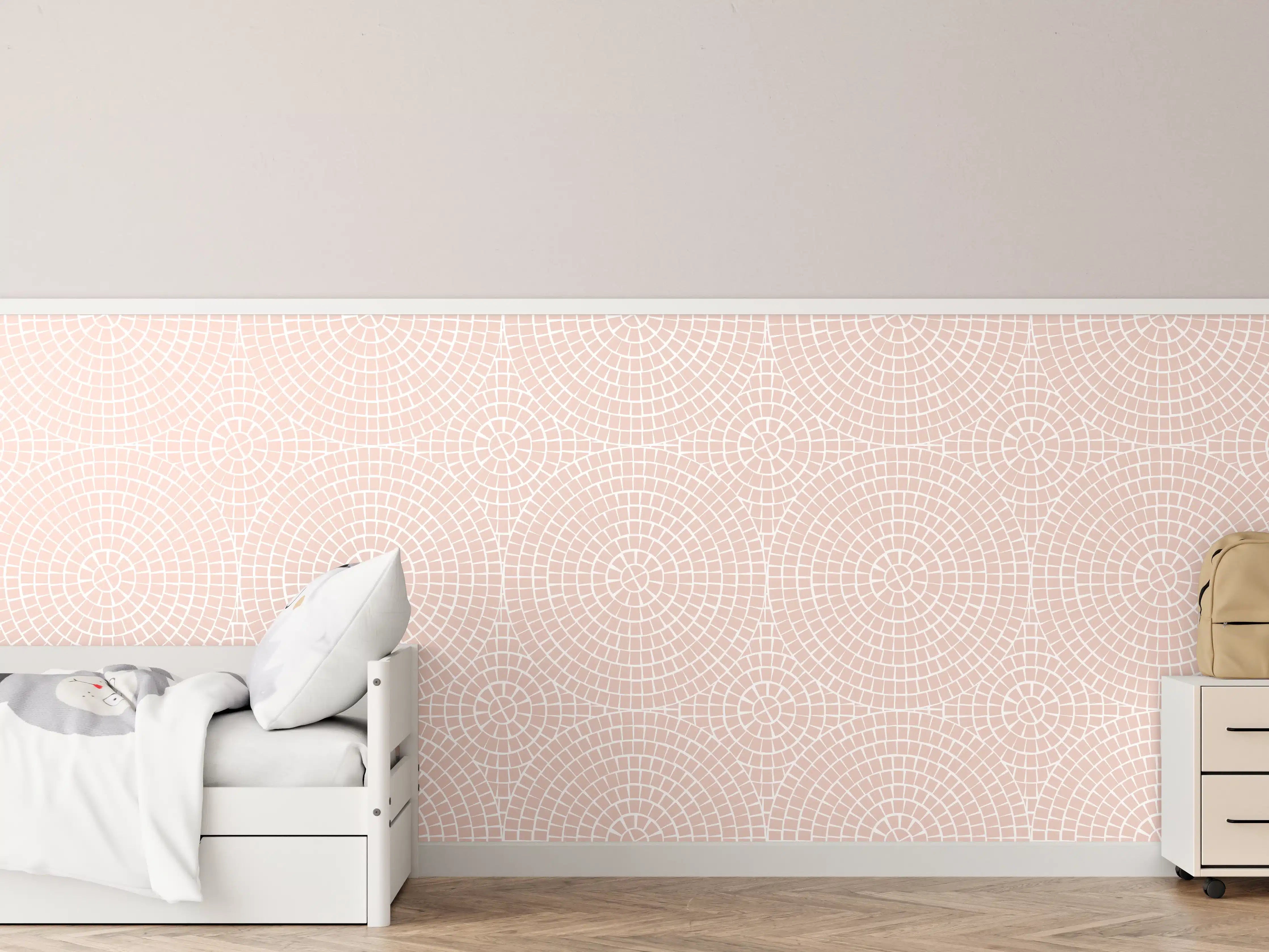 Kinderzimmer Wandgestaltung - Elegante Weiß-Grau-Marmortextur mit feinen Nuancen