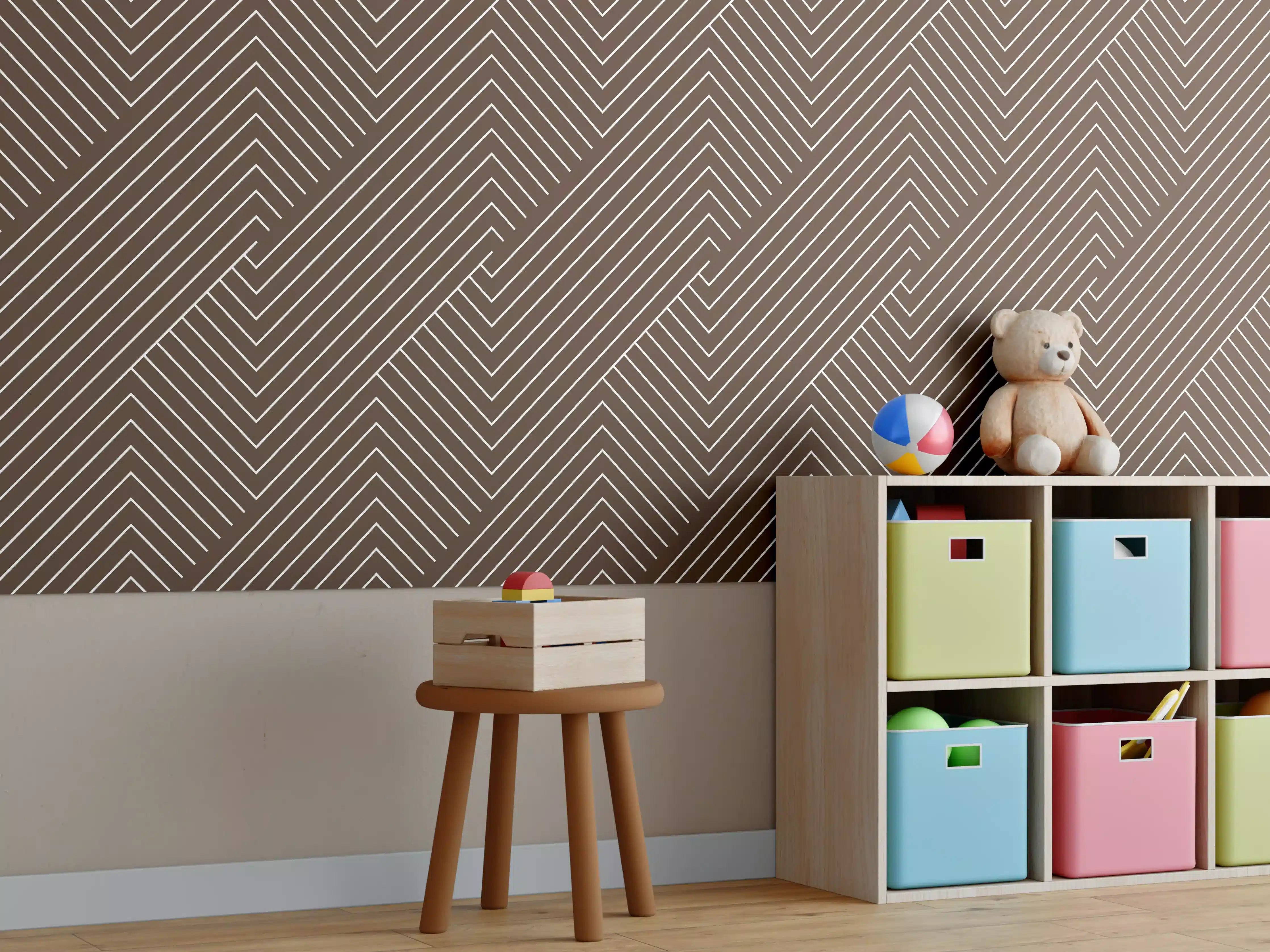 Kinderzimmer Wandgestaltung - Elegante geometrische Kaffeetafel
