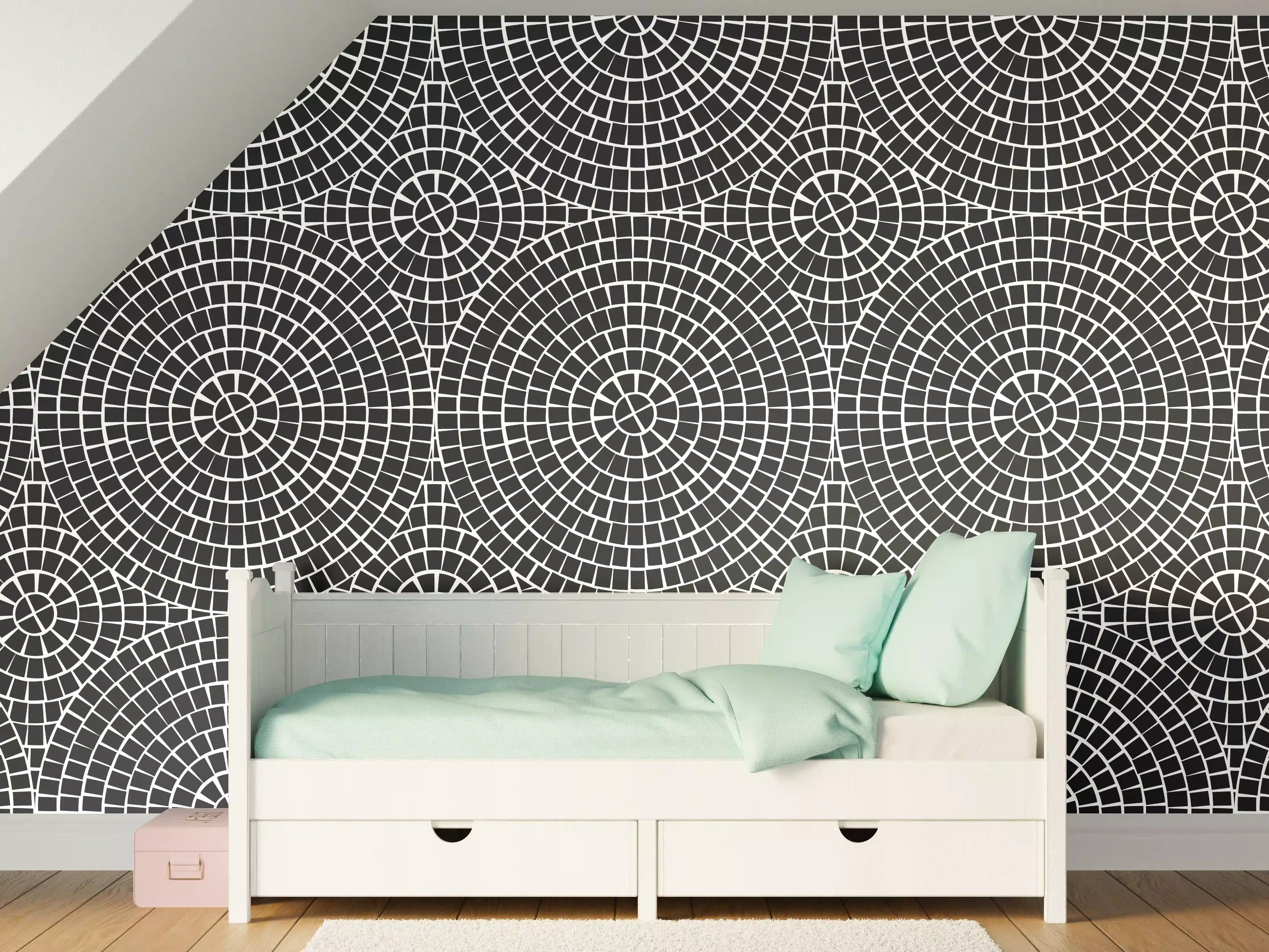 Kinderzimmer Wandgestaltung - Elegante weiße Marmor-Textur mit sanften Graunuancen