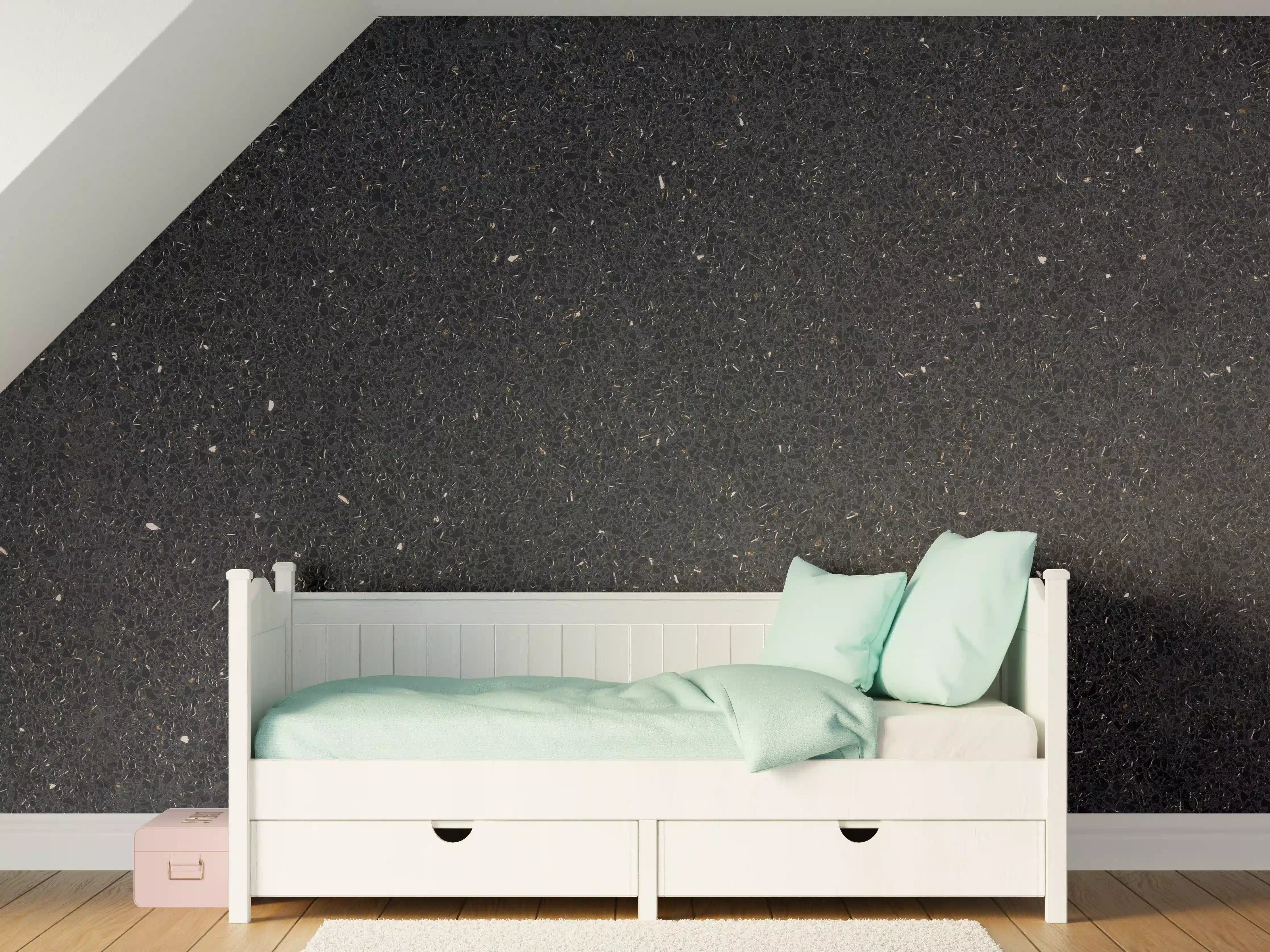 Kinderzimmer Wandgestaltung - Eleganter Schwarz-Granit-Hintergrund
