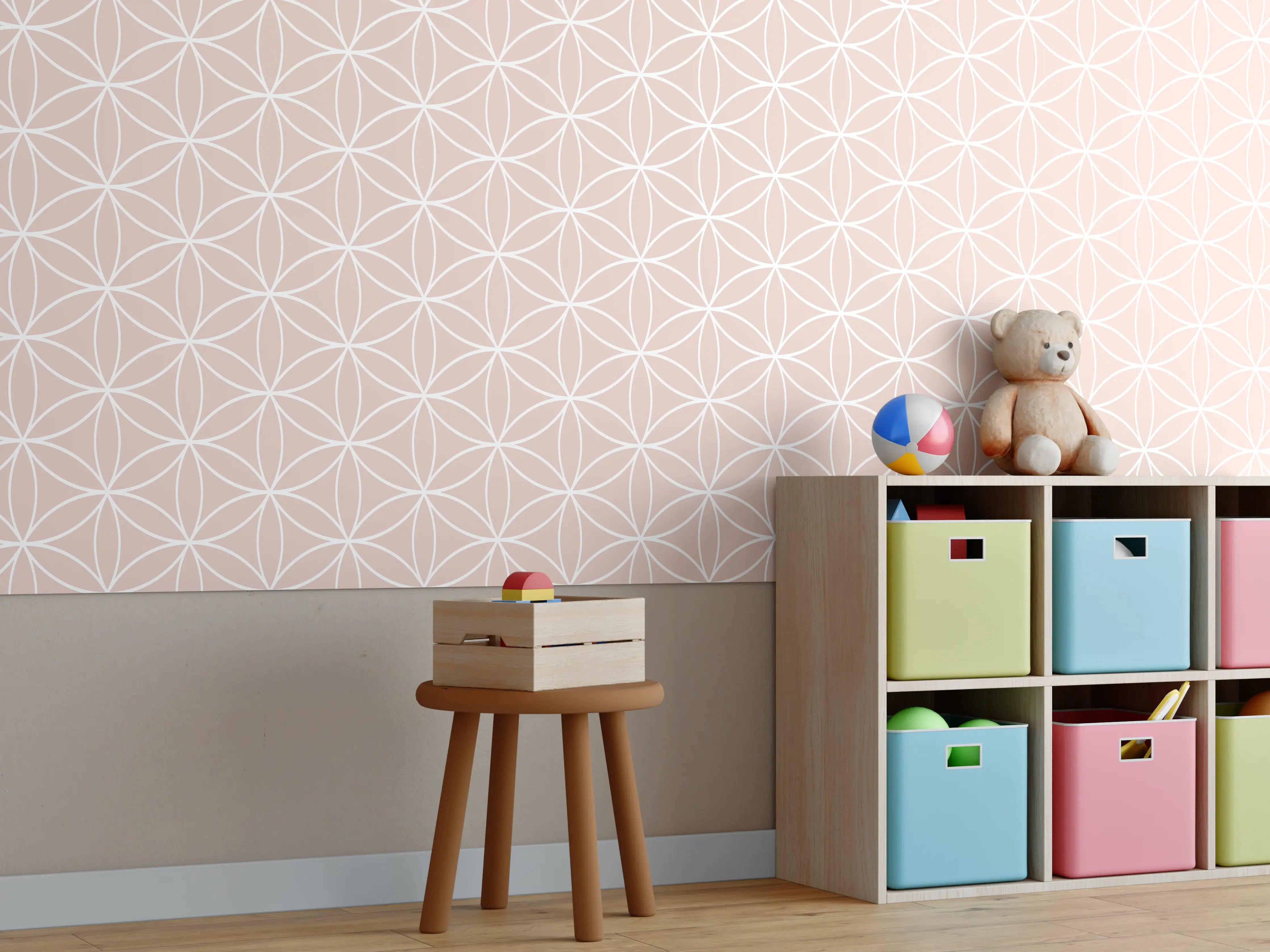 Kinderzimmer Wandgestaltung - Eleganter Weiß-Grau-Marmor mit zarten Graunuancen