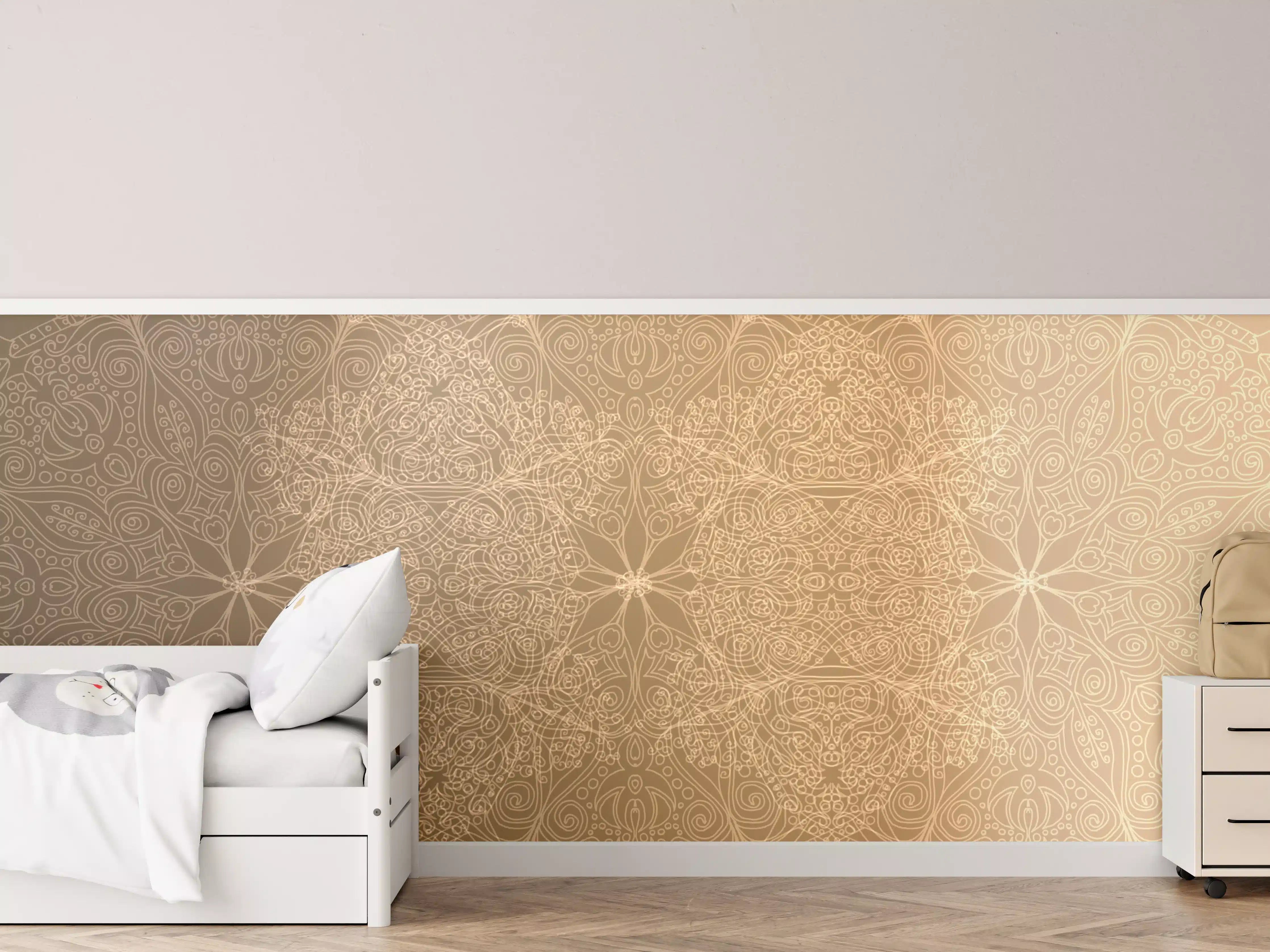 Kinderzimmer Wandgestaltung - Elegantes Gold-Design mit Muster