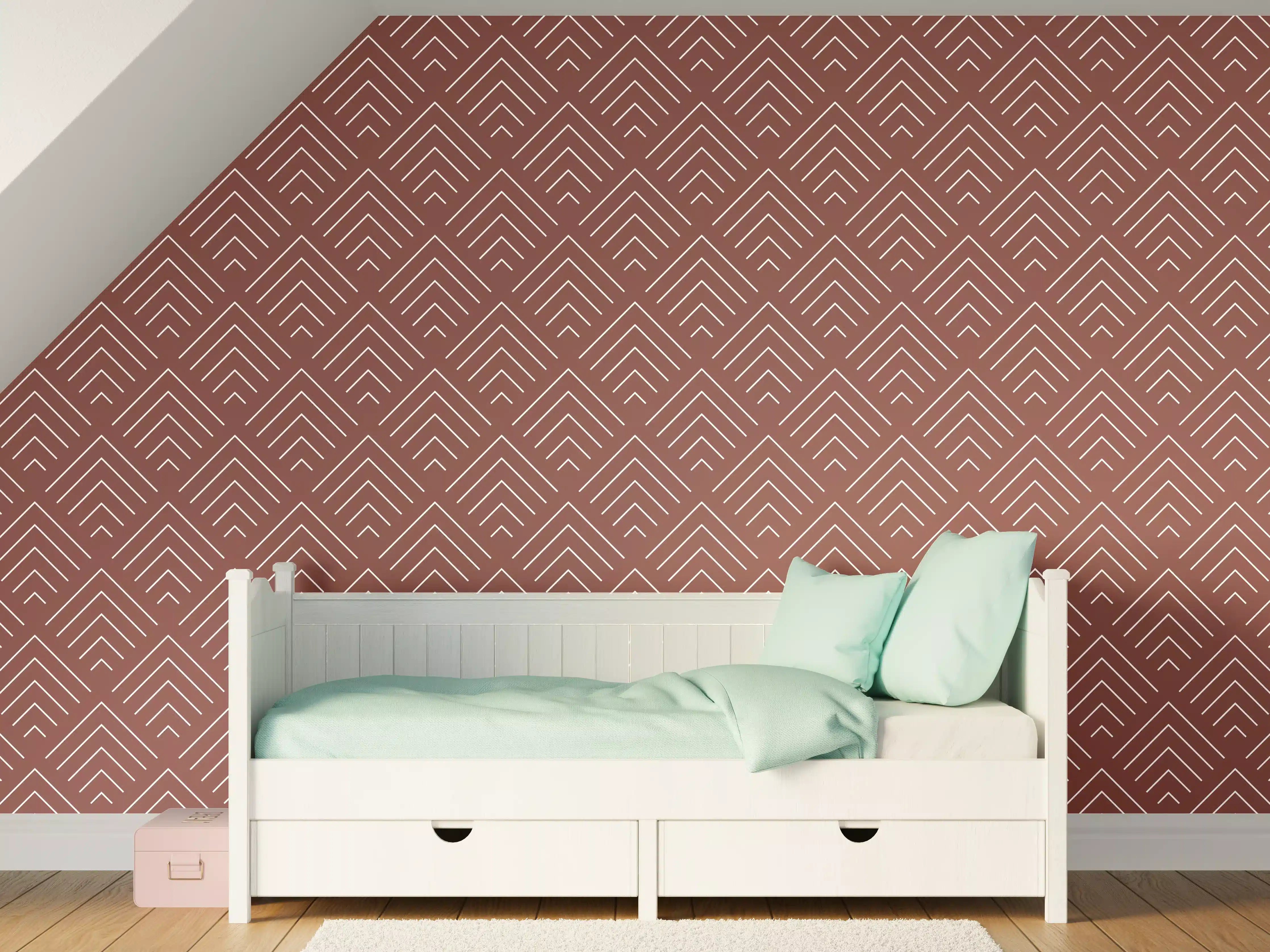 Kinderzimmer Wandgestaltung - Elegantes geometrisches Muster in warmen Tönen