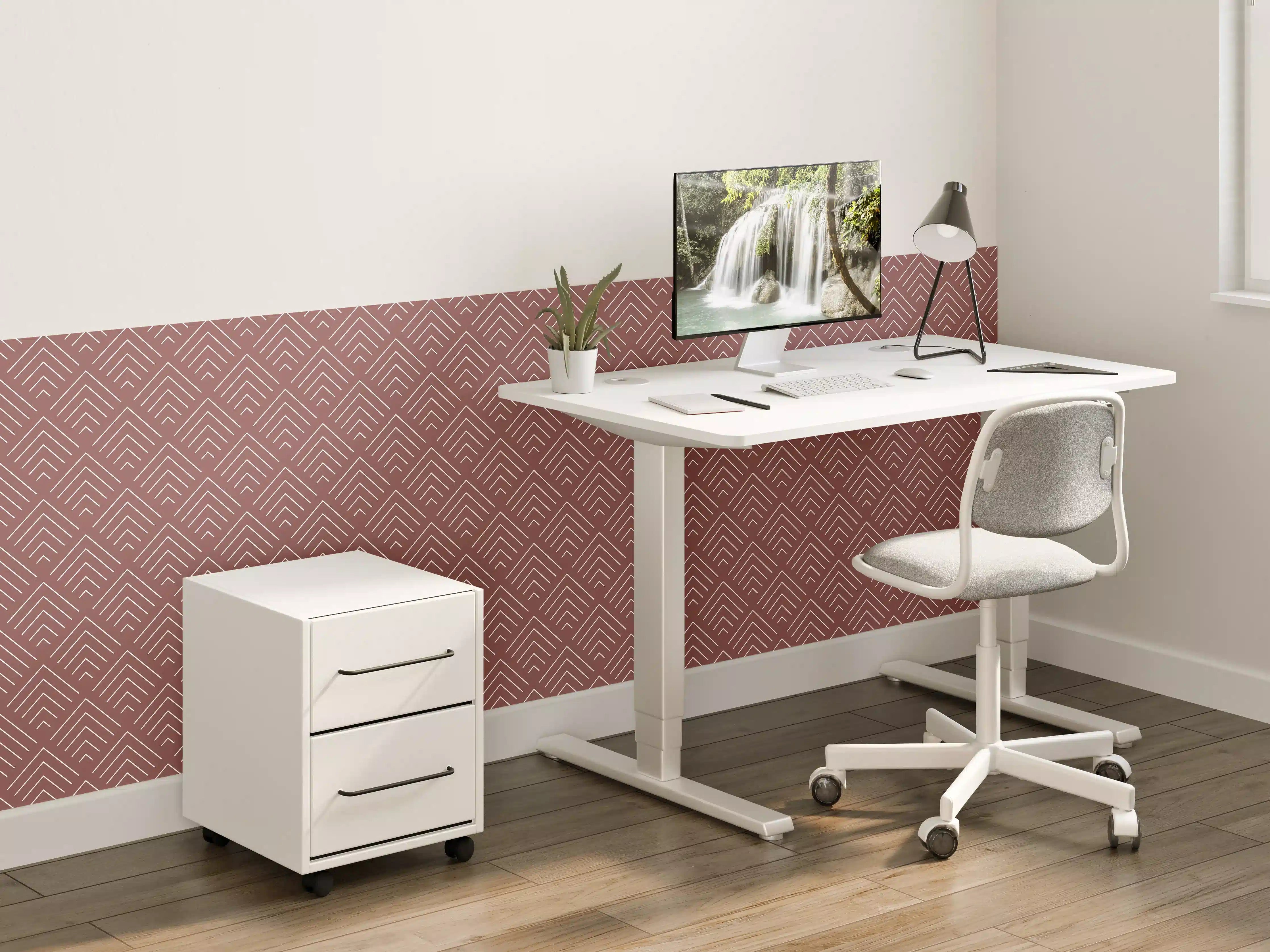 Kinderzimmer Wandgestaltung - Elegantes geometrisches Muster in warmen Tönen