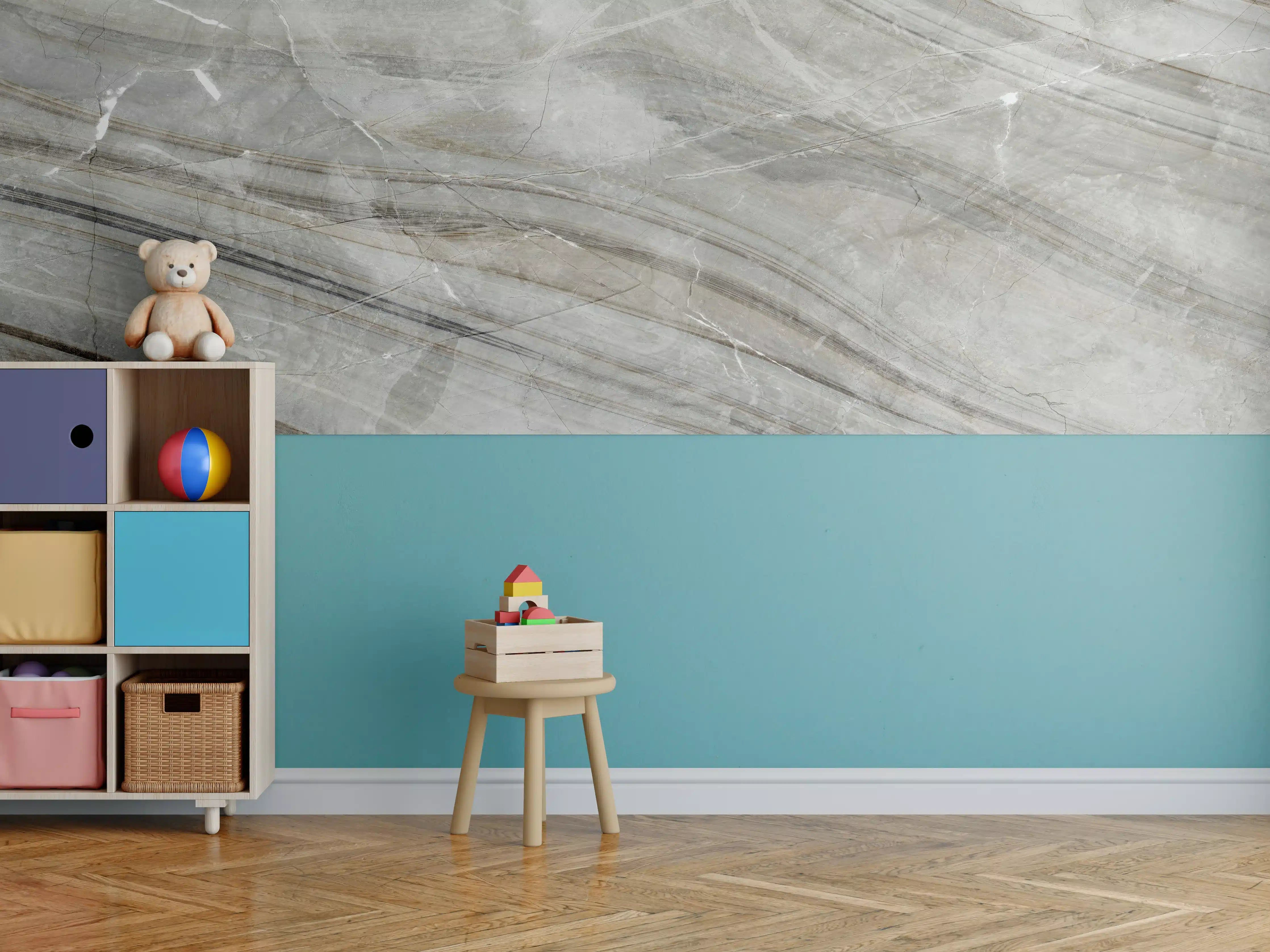 Kinderzimmer Wandgestaltung - Emperador-Marmor