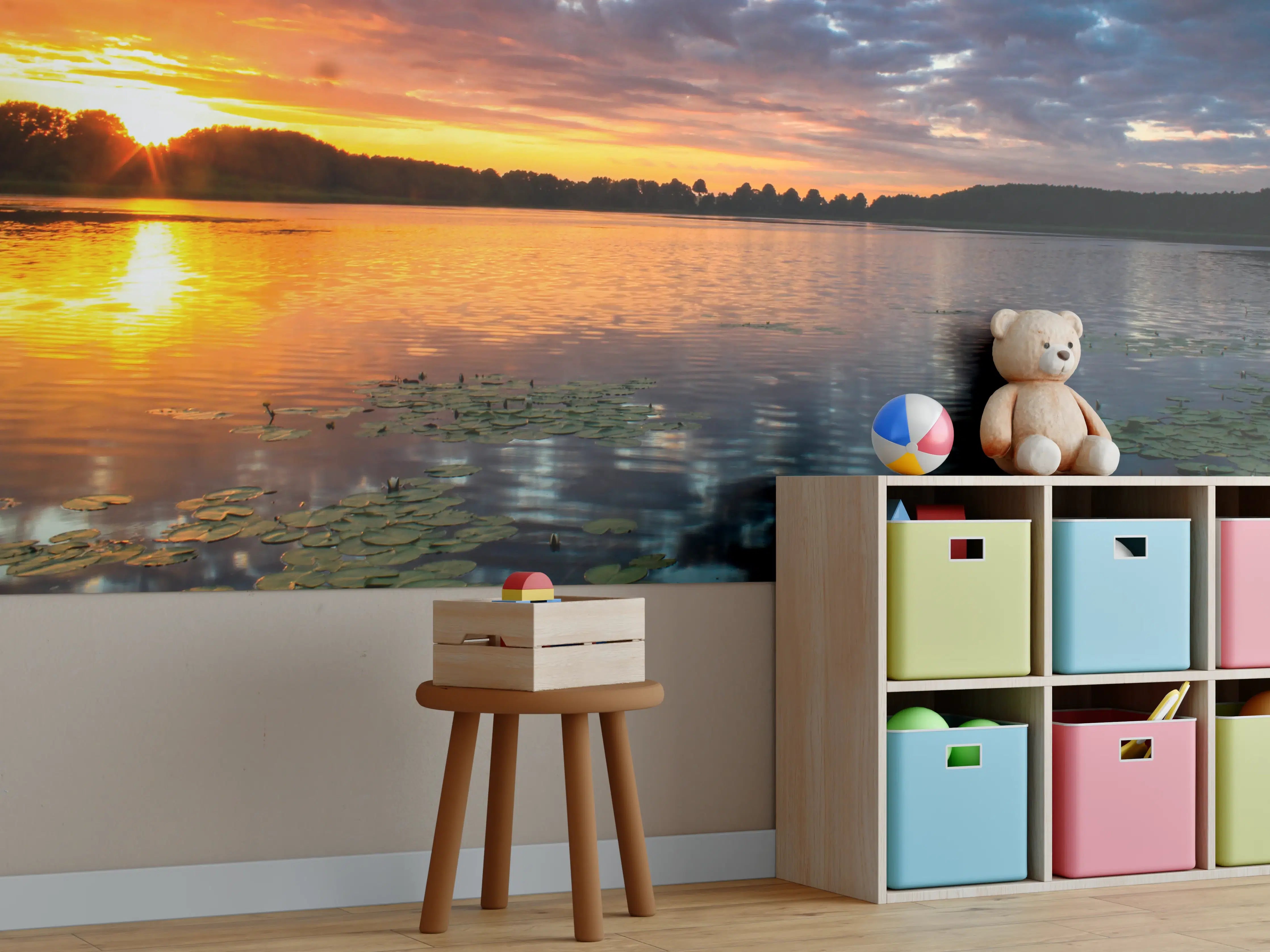 Kinderzimmer Wandgestaltung - Epischer Sonnenuntergang über See