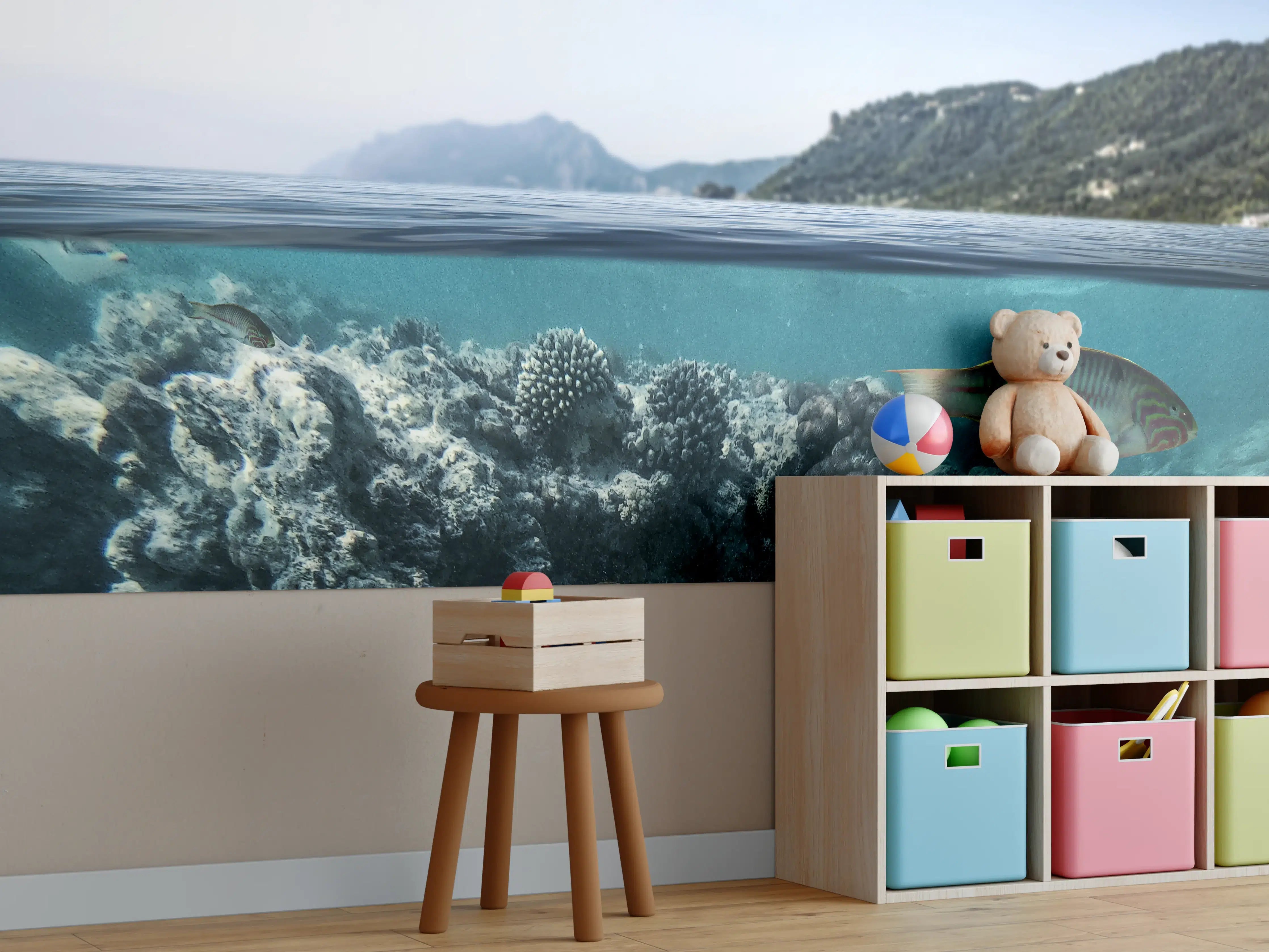 Kinderzimmer Wandgestaltung - Exotische Fische im Korallenriff