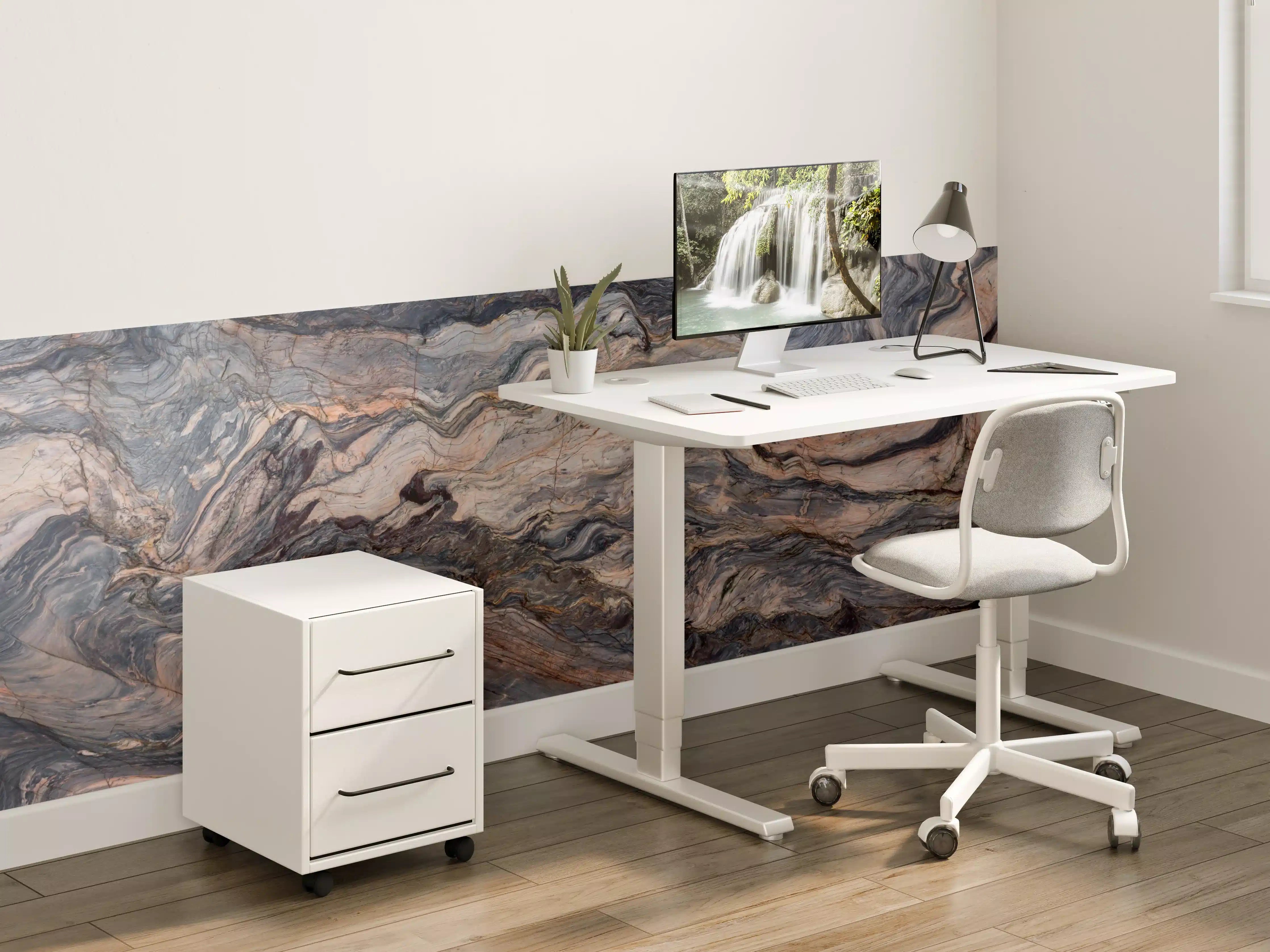 Kinderzimmer Wandgestaltung - Exotische Marmorstruktur in Erdtönen