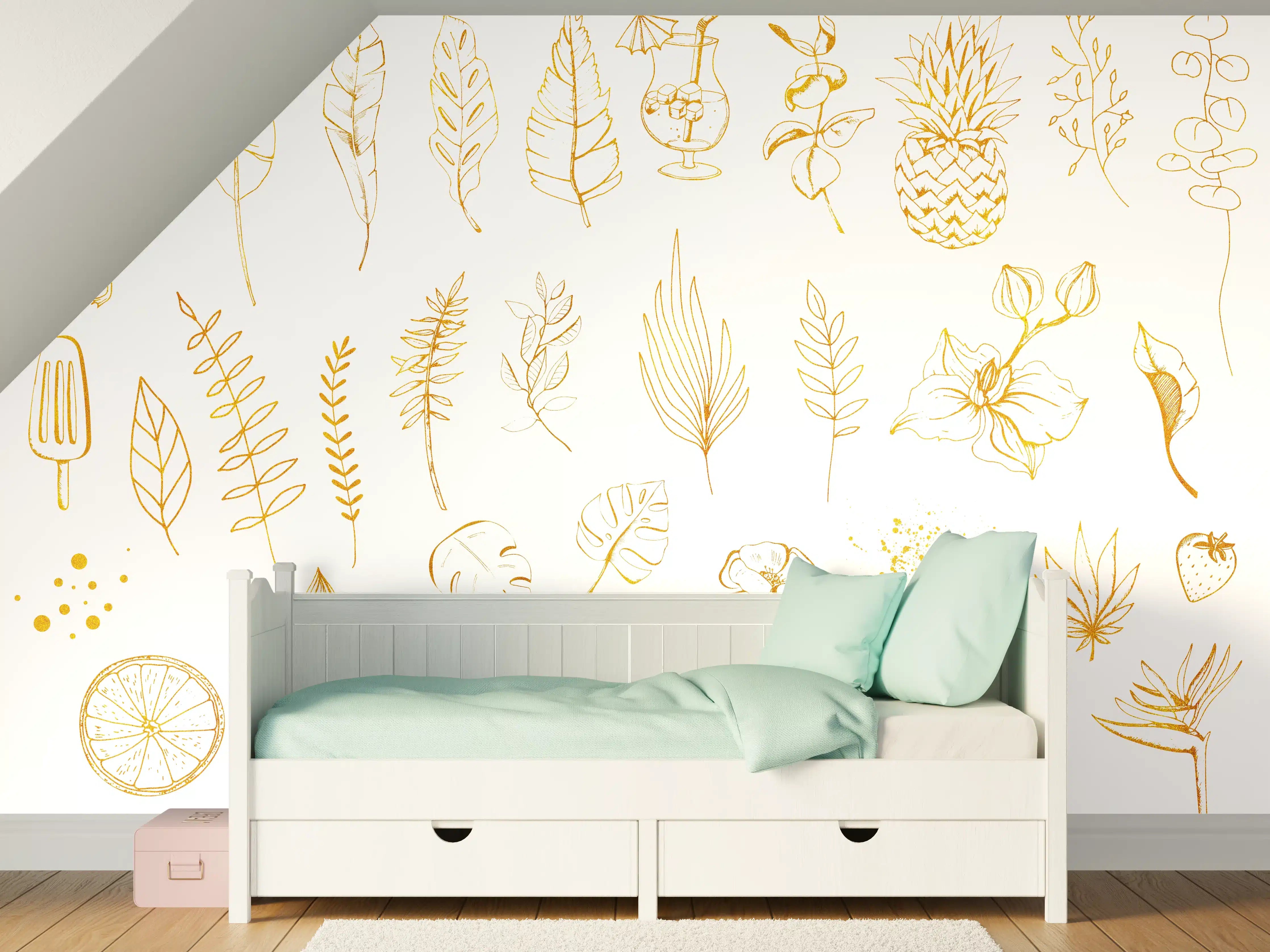 Kinderzimmer Wandgestaltung - Exotische Motive - Zeichenmalerei