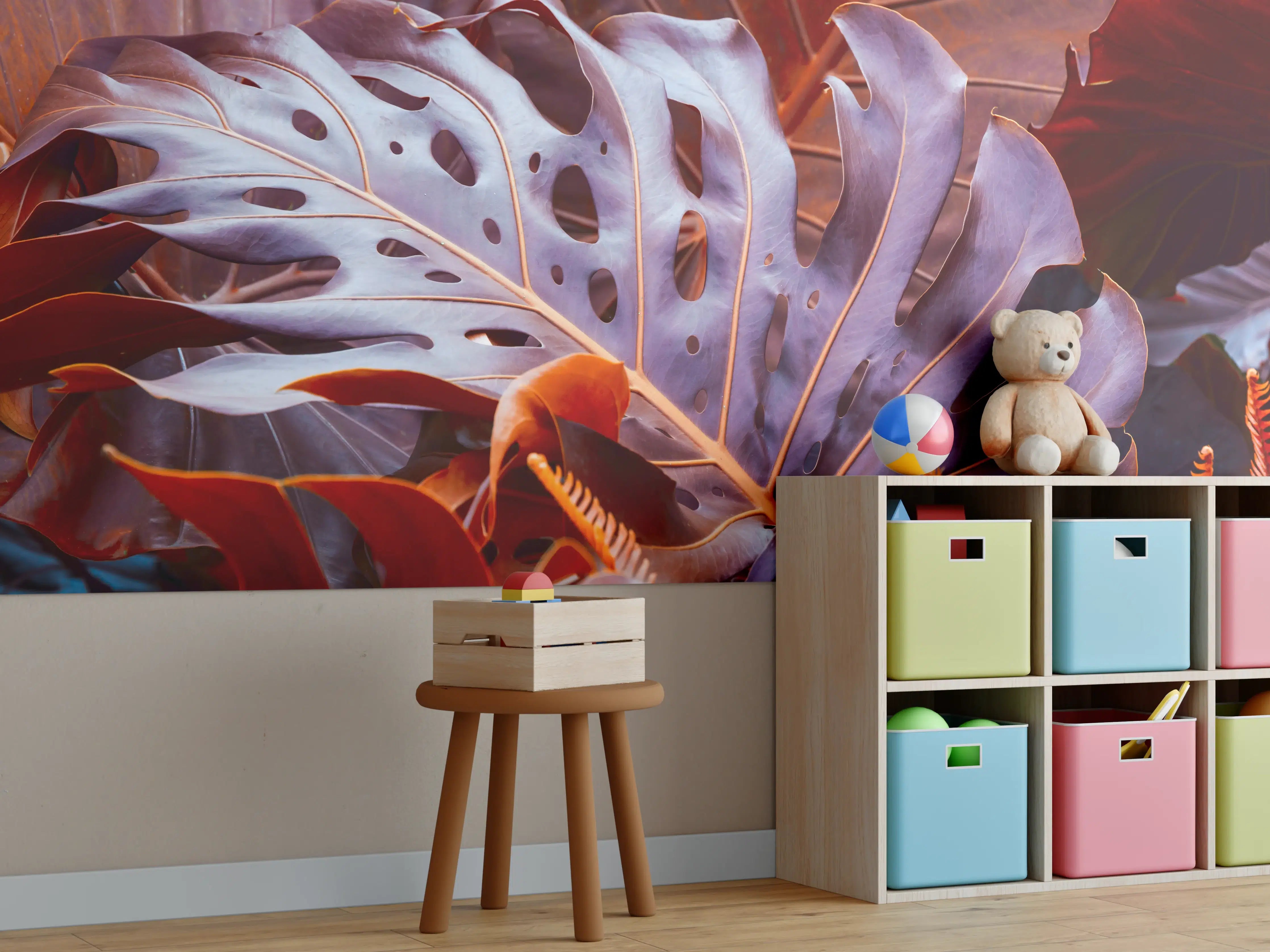 Kinderzimmer Wandgestaltung - Exotische Pflanze im Detail