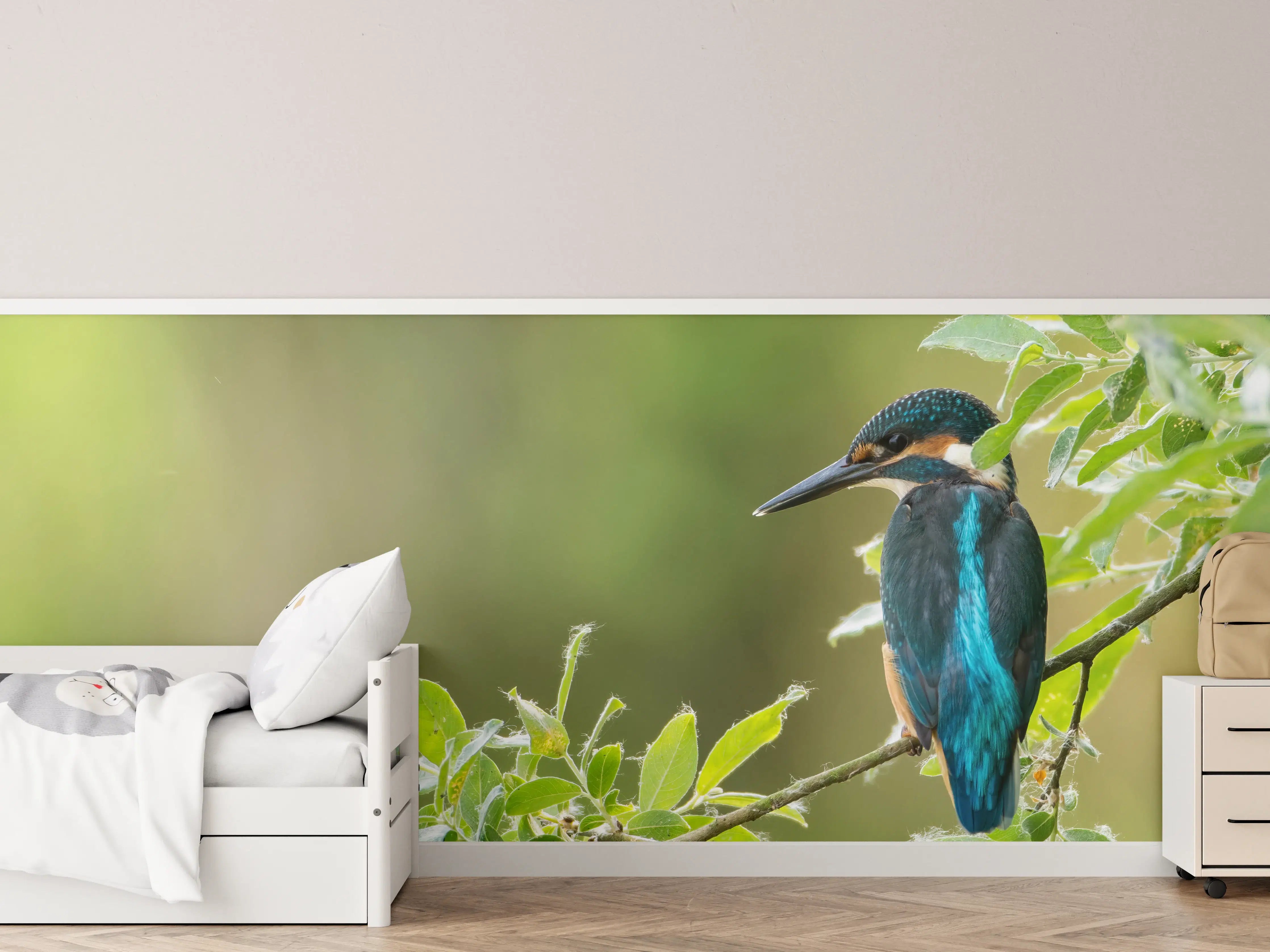 Kinderzimmer Wandgestaltung - Exotischer friedlicher Eisvogel