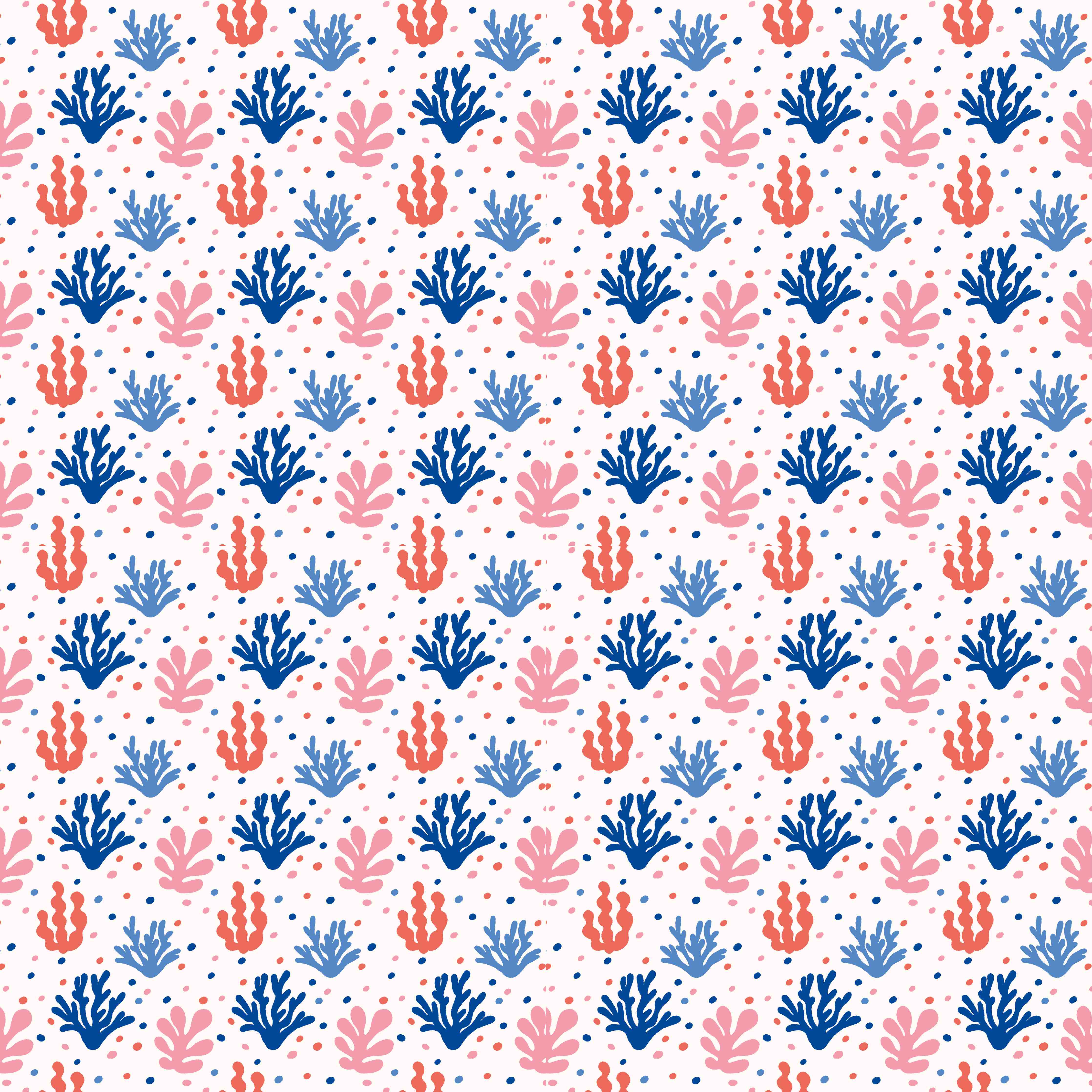 Kinderzimmer Wandgestaltung-Exotisches Korallen-Design in Blau und Rosa