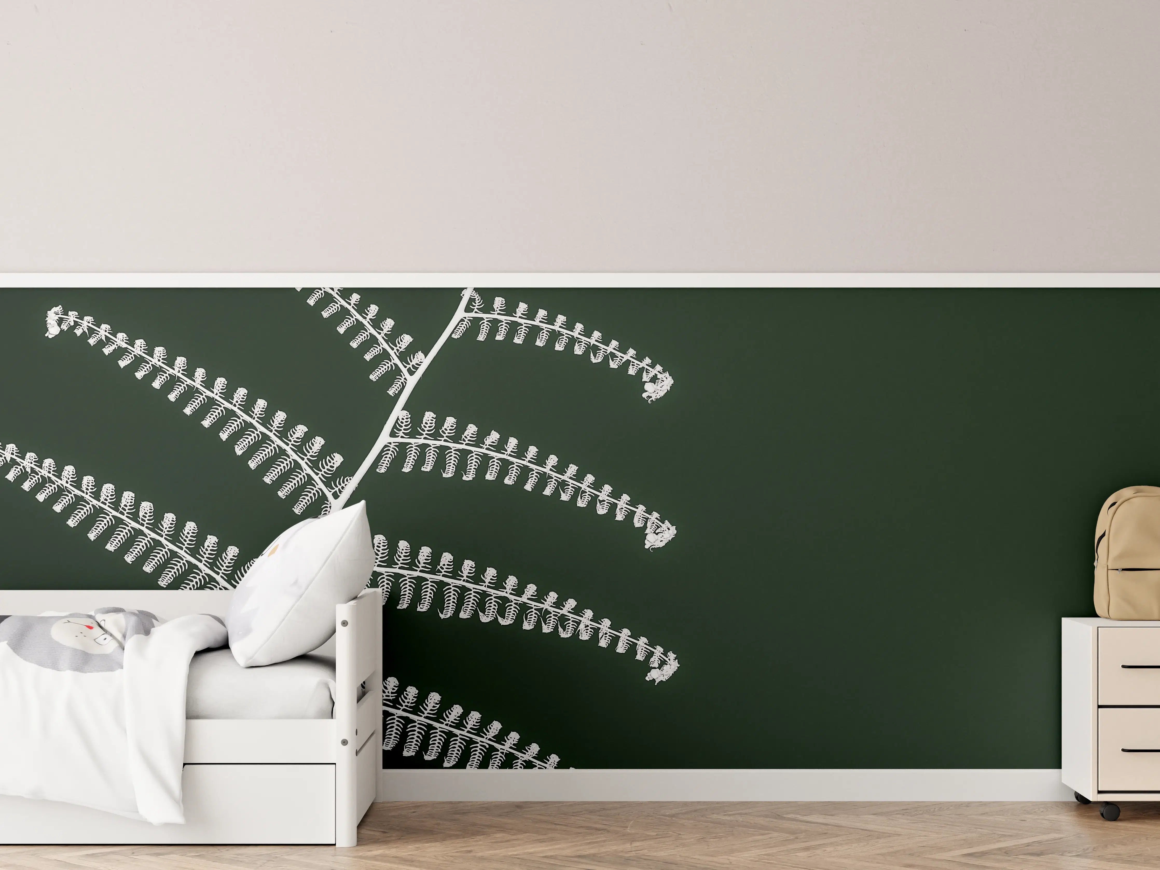 Kinderzimmer Wandgestaltung - Exotisches Wald-Farn-Motiv