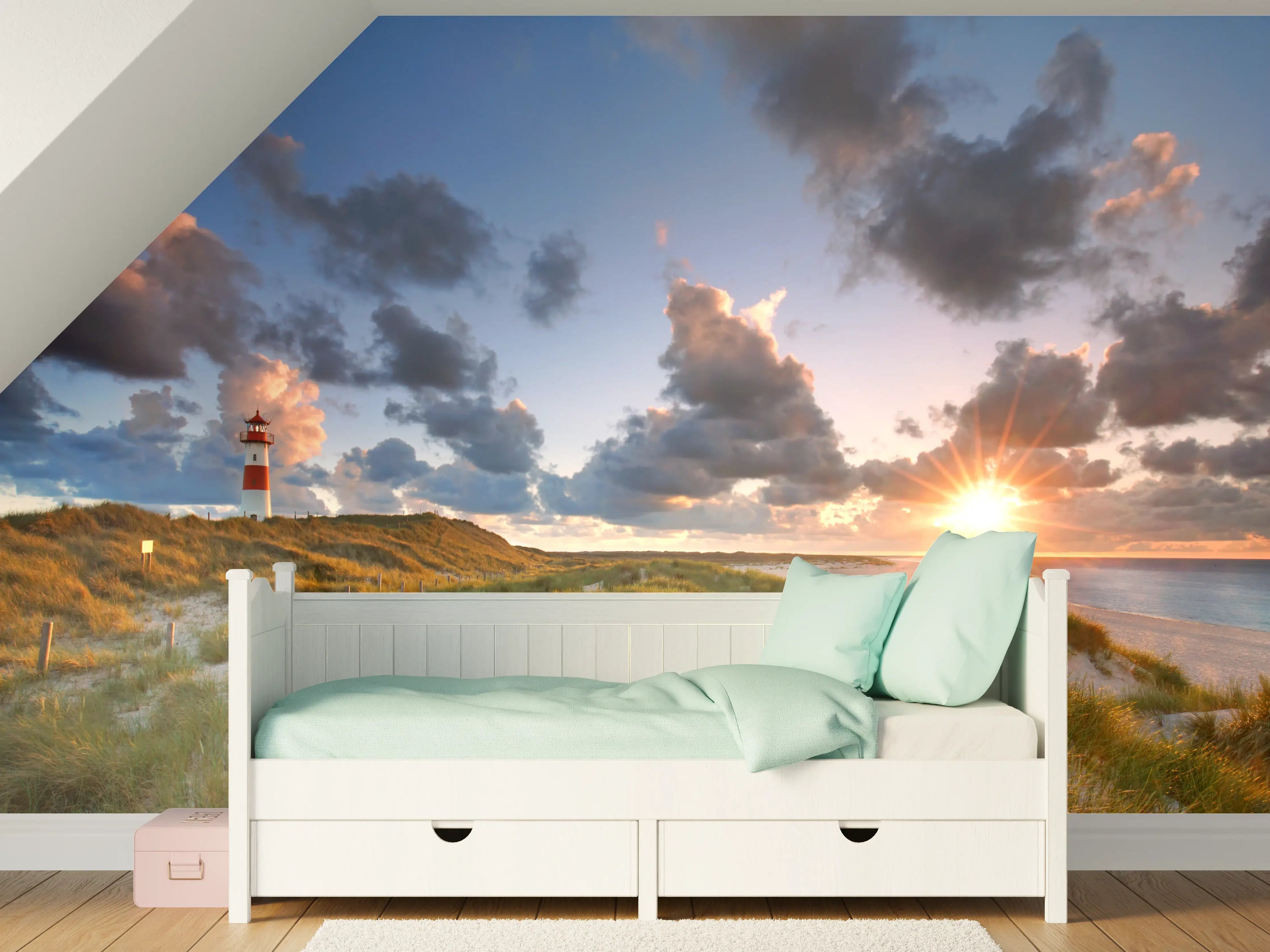 Kinderzimmer Wandgestaltung - Familienküche mit Holztisch