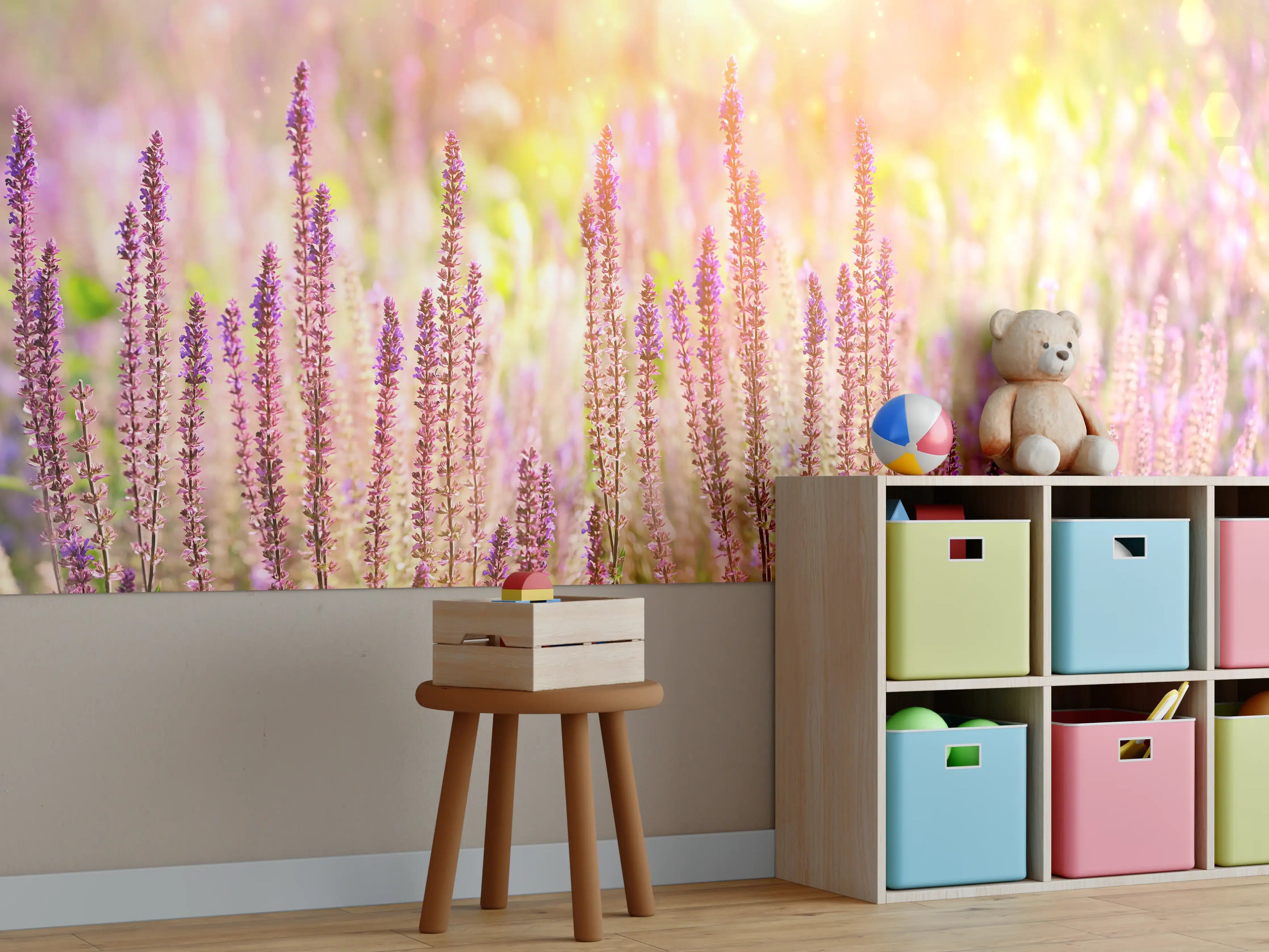 Kinderzimmer Wandgestaltung - Farbenfrohe Blüten der Ziersalbei-Pflanzen