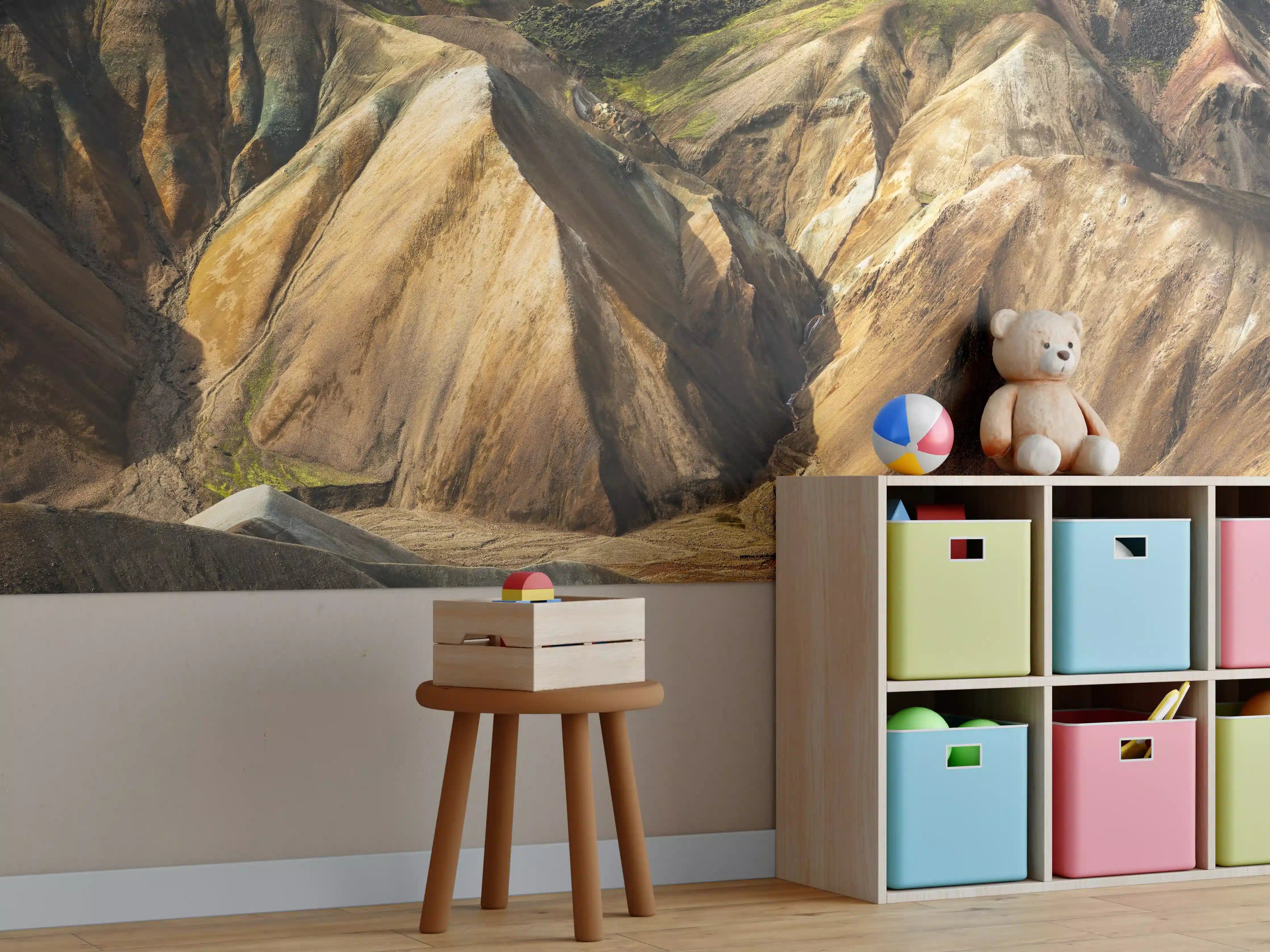 Kinderzimmer Wandgestaltung - Farbenpracht Landmannalaugar