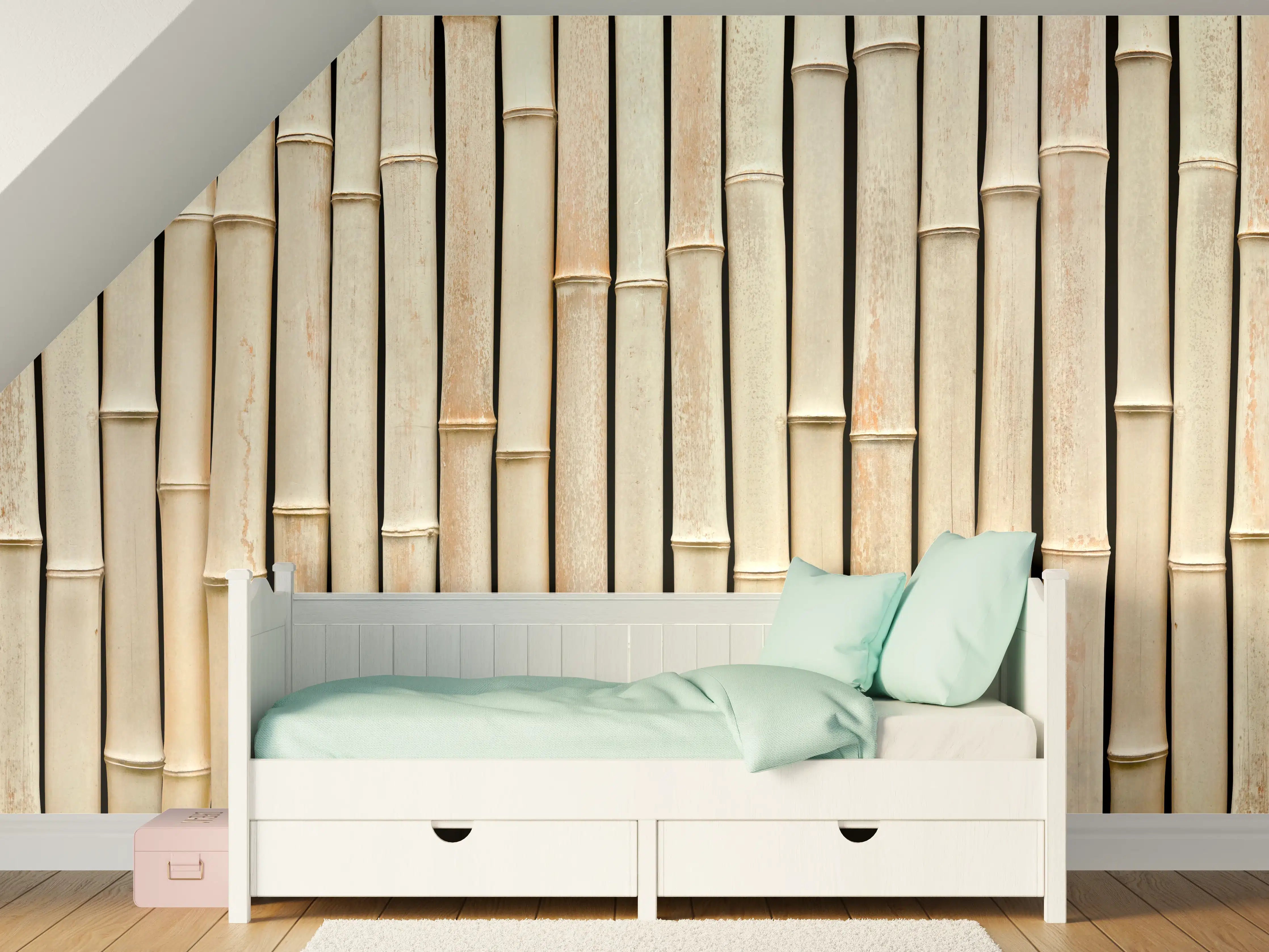 Kinderzimmer Wandgestaltung - Fassade aus schönem Bambus