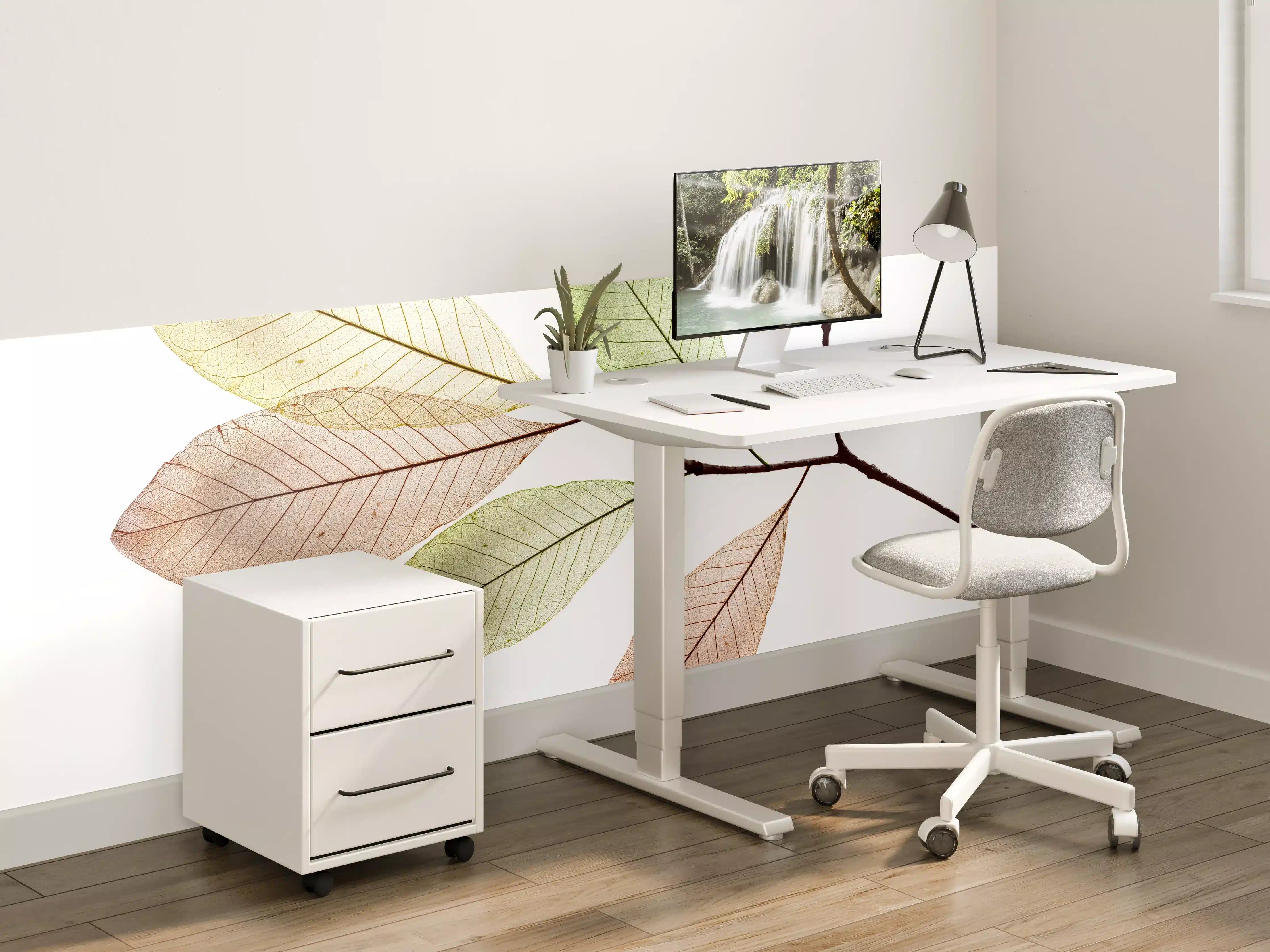 Kinderzimmer Wandgestaltung - Fein-texturierte Blattadern Natur