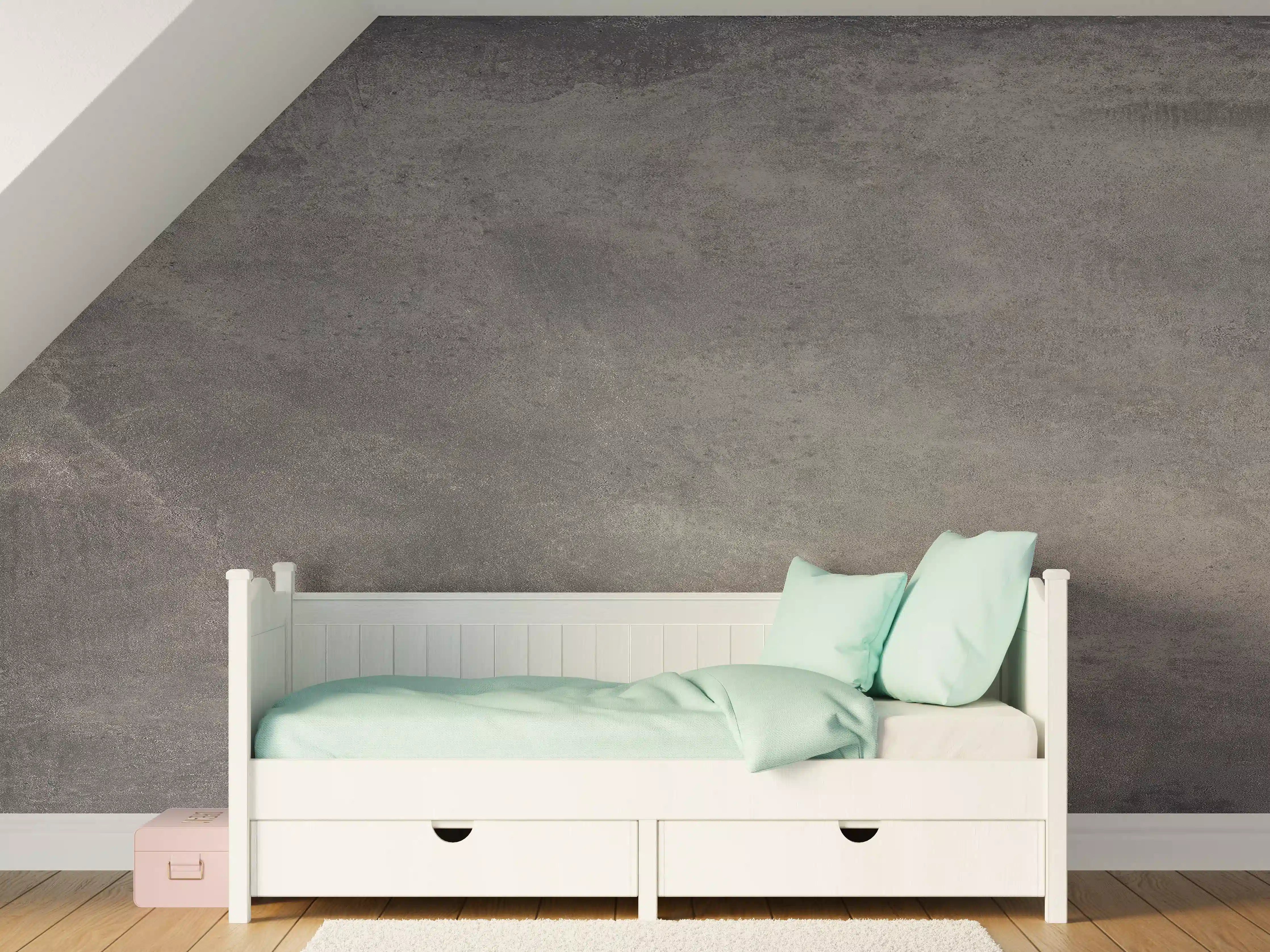 Kinderzimmer Wandgestaltung - Feine dunkle Betonwand