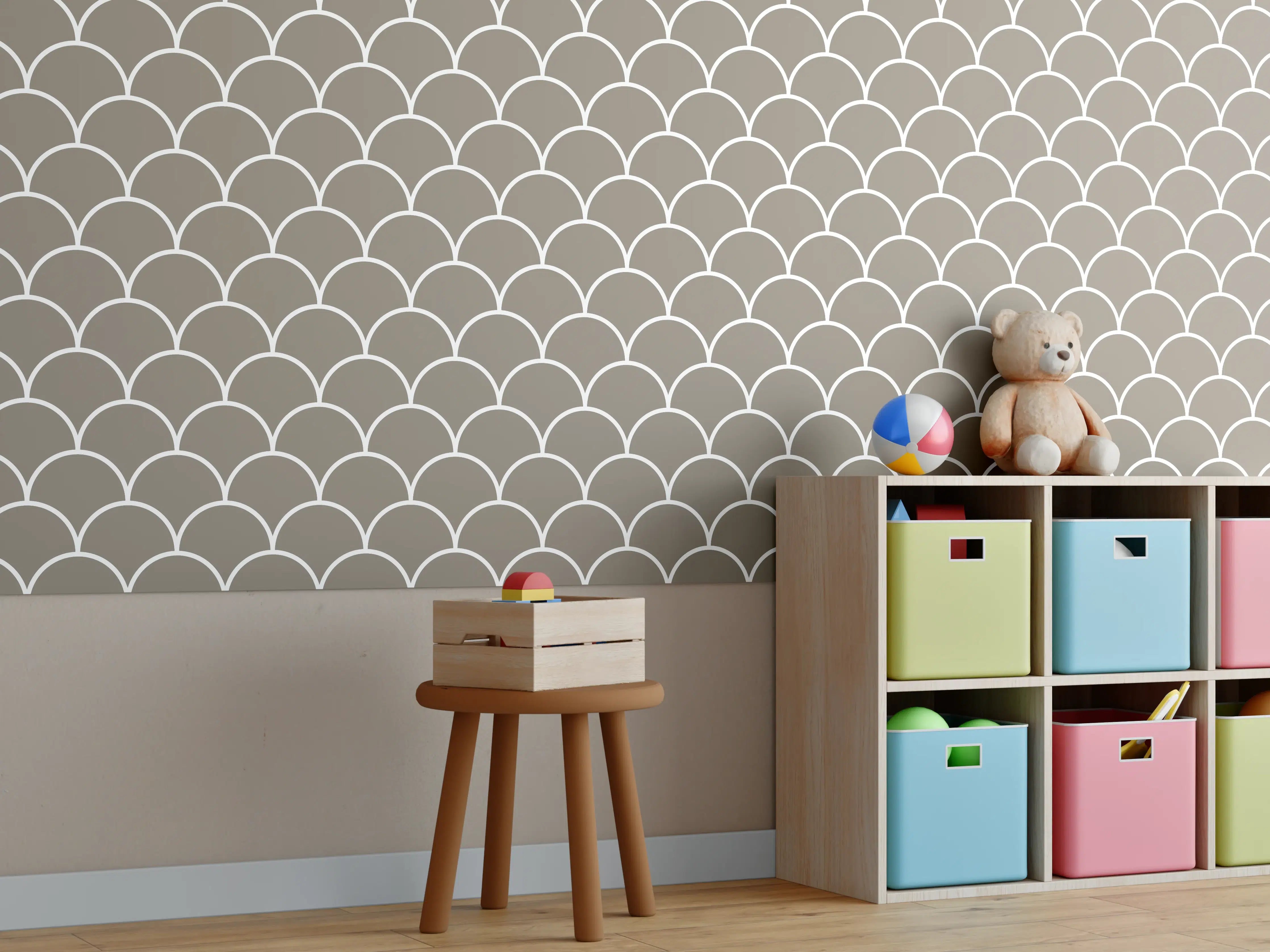 Kinderzimmer Wandgestaltung - Feiner Weiß-Grau-Marmor mit eleganten Nuancen