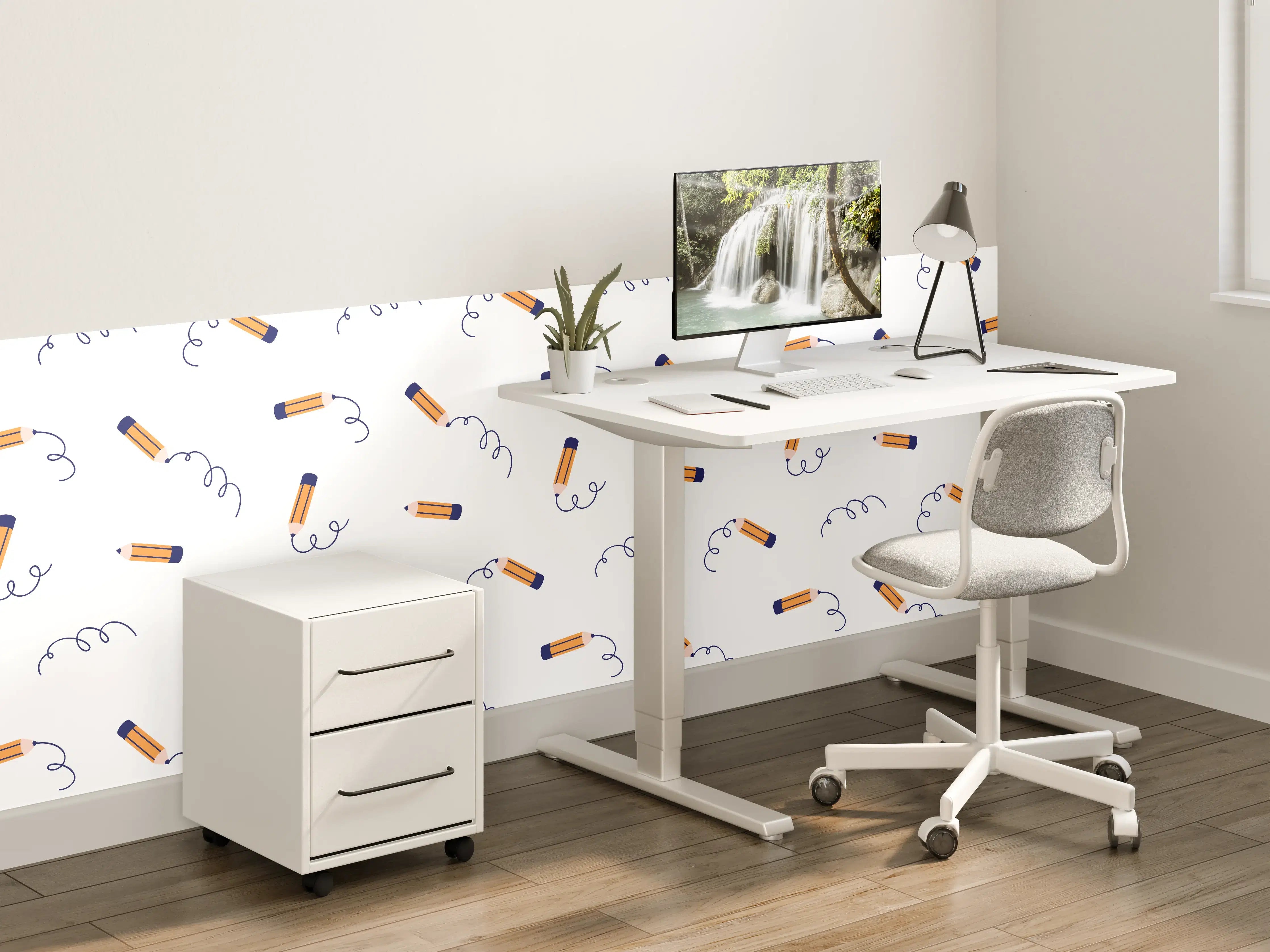 Kinderzimmer Wandgestaltung - Feuerzeug-Pattern in Weiß und Schwarz