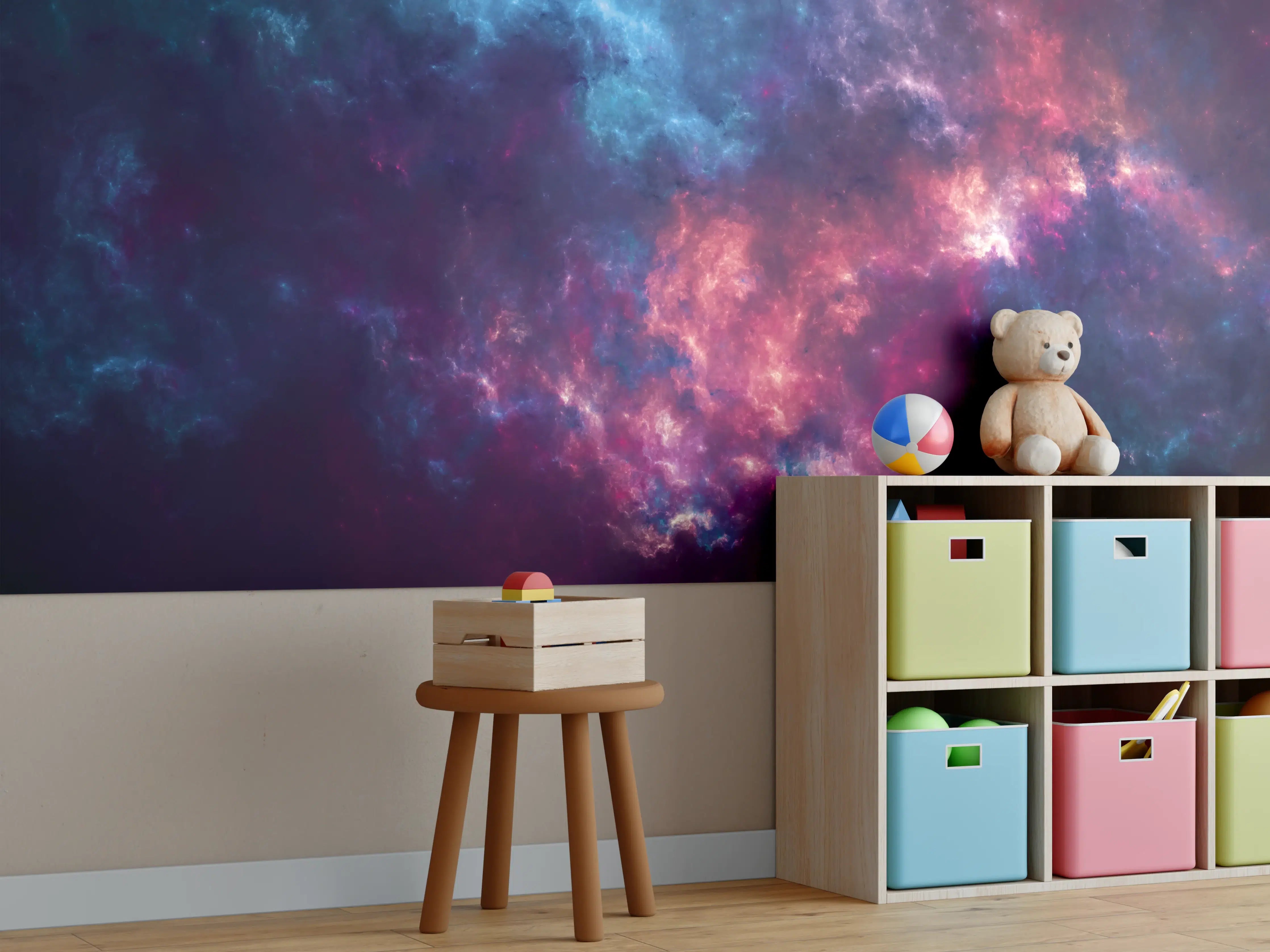 Kinderzimmer Wandgestaltung - Fiktiver Weltraum