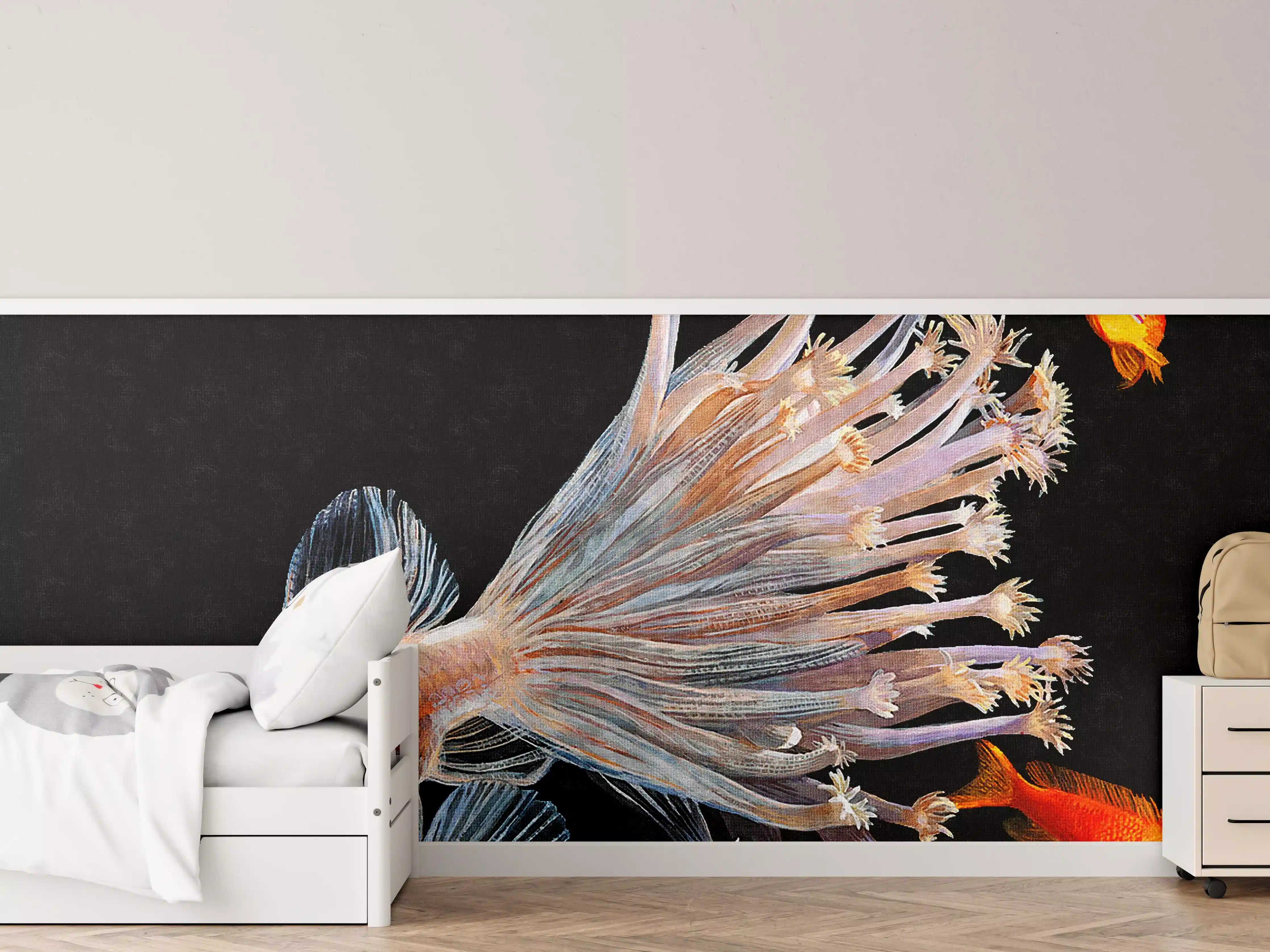 Kinderzimmer Wandgestaltung - Fisch verschmolzen mit Korallen