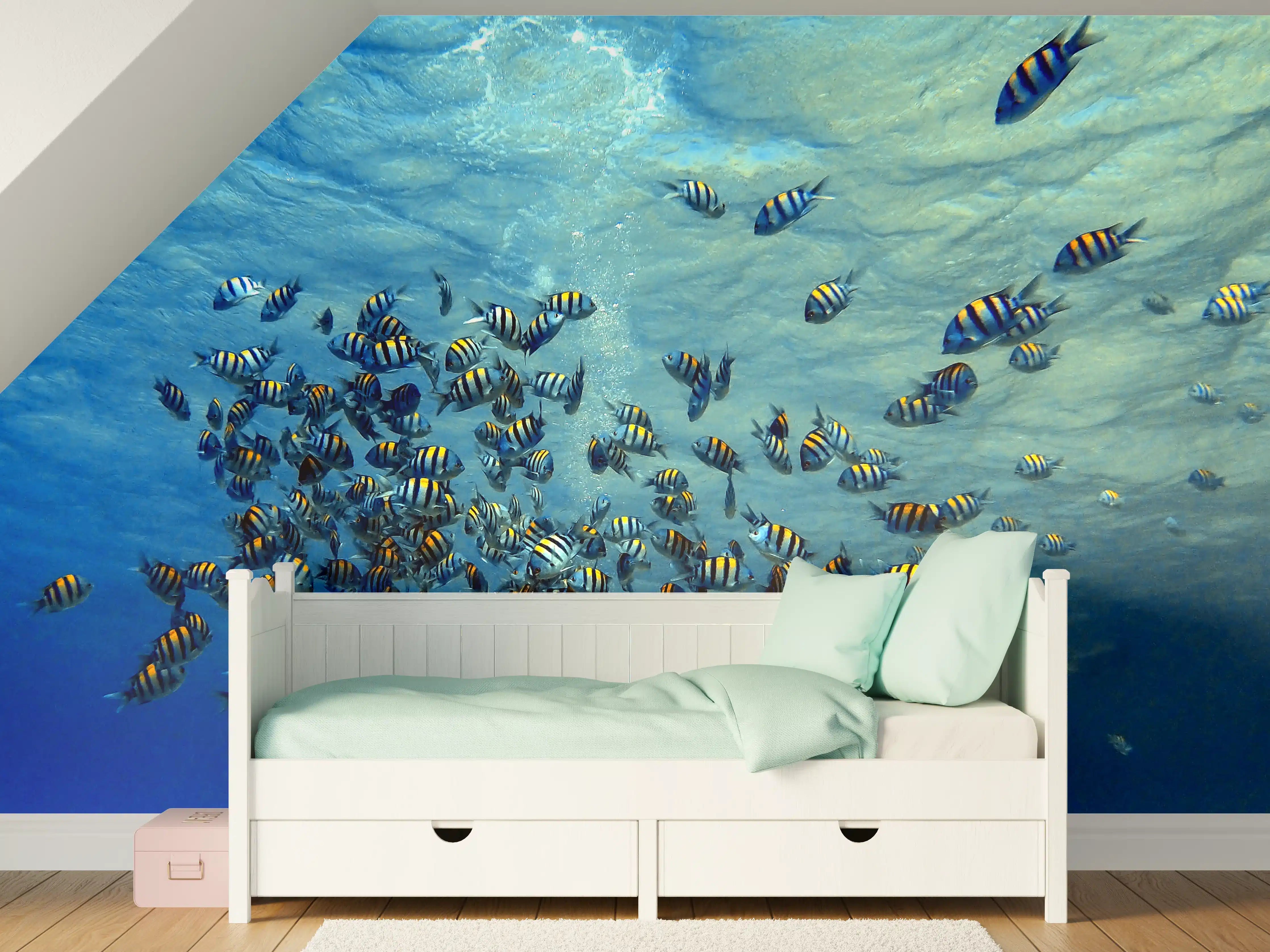 Kinderzimmer Wandgestaltung - Fische im klarem Meer