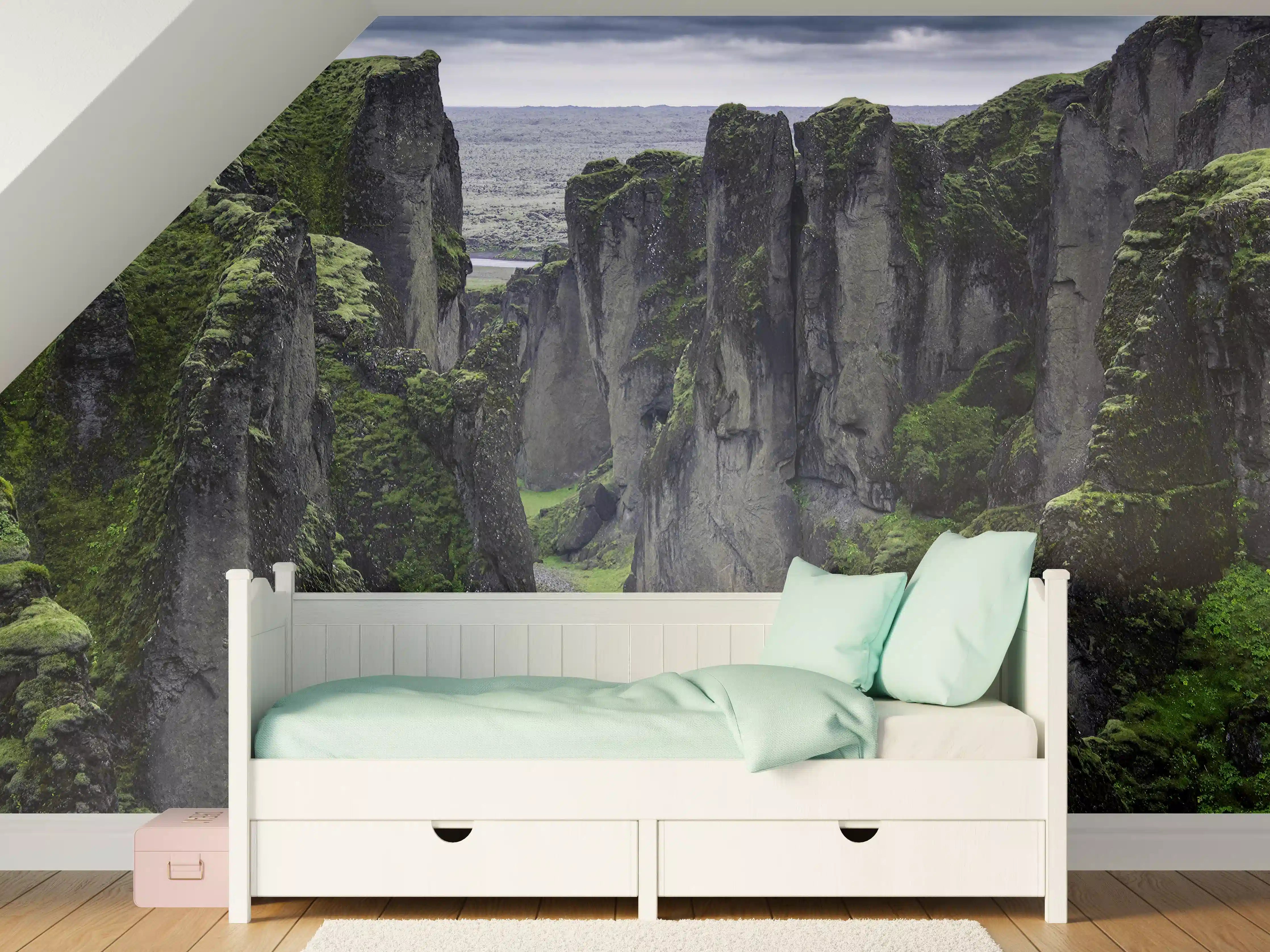 Kinderzimmer Wandgestaltung - Fjadrargljufur - Schlucht in Südisland