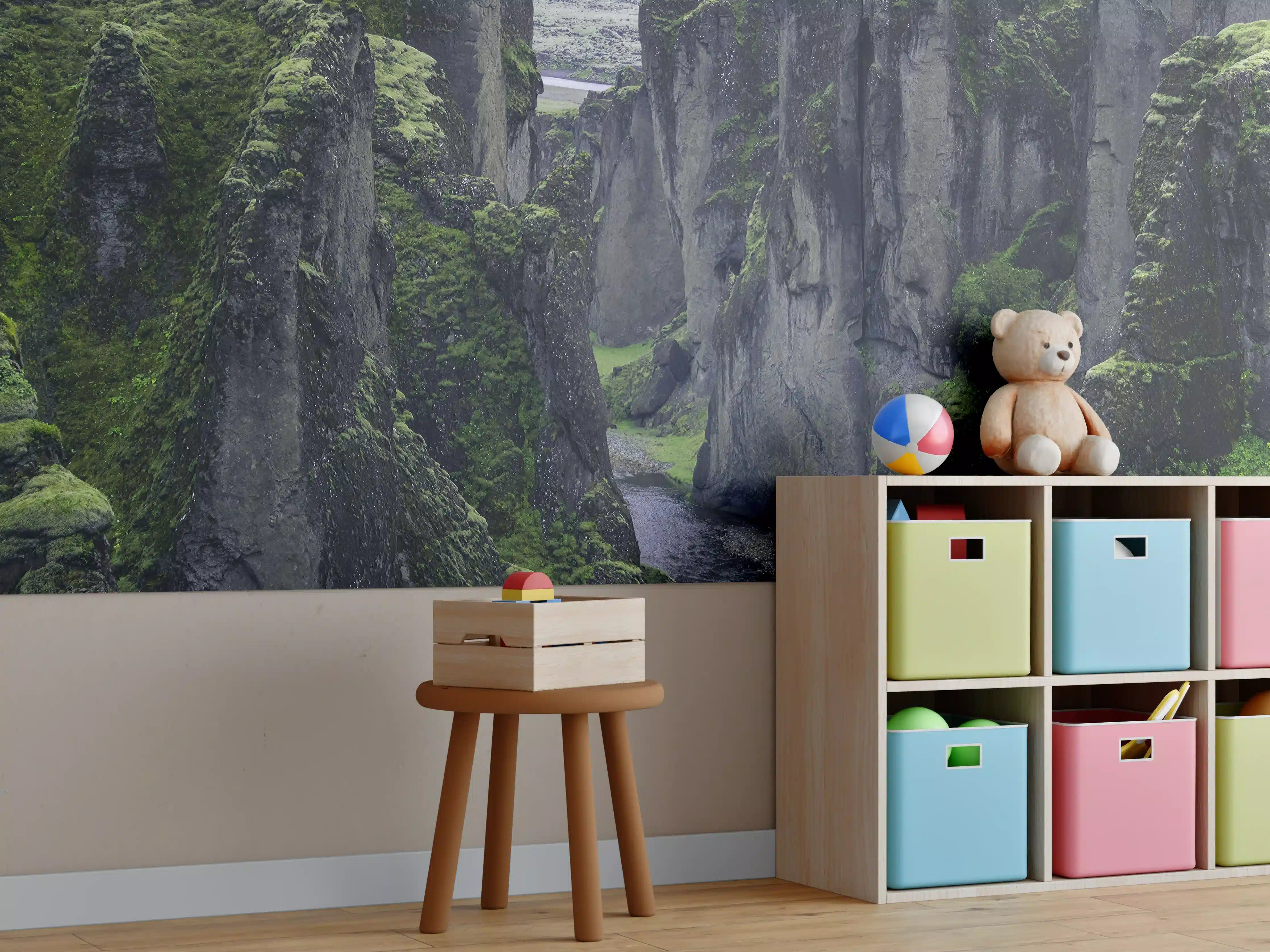 Kinderzimmer Wandgestaltung - Fjadrargljufur - Schlucht in Südisland