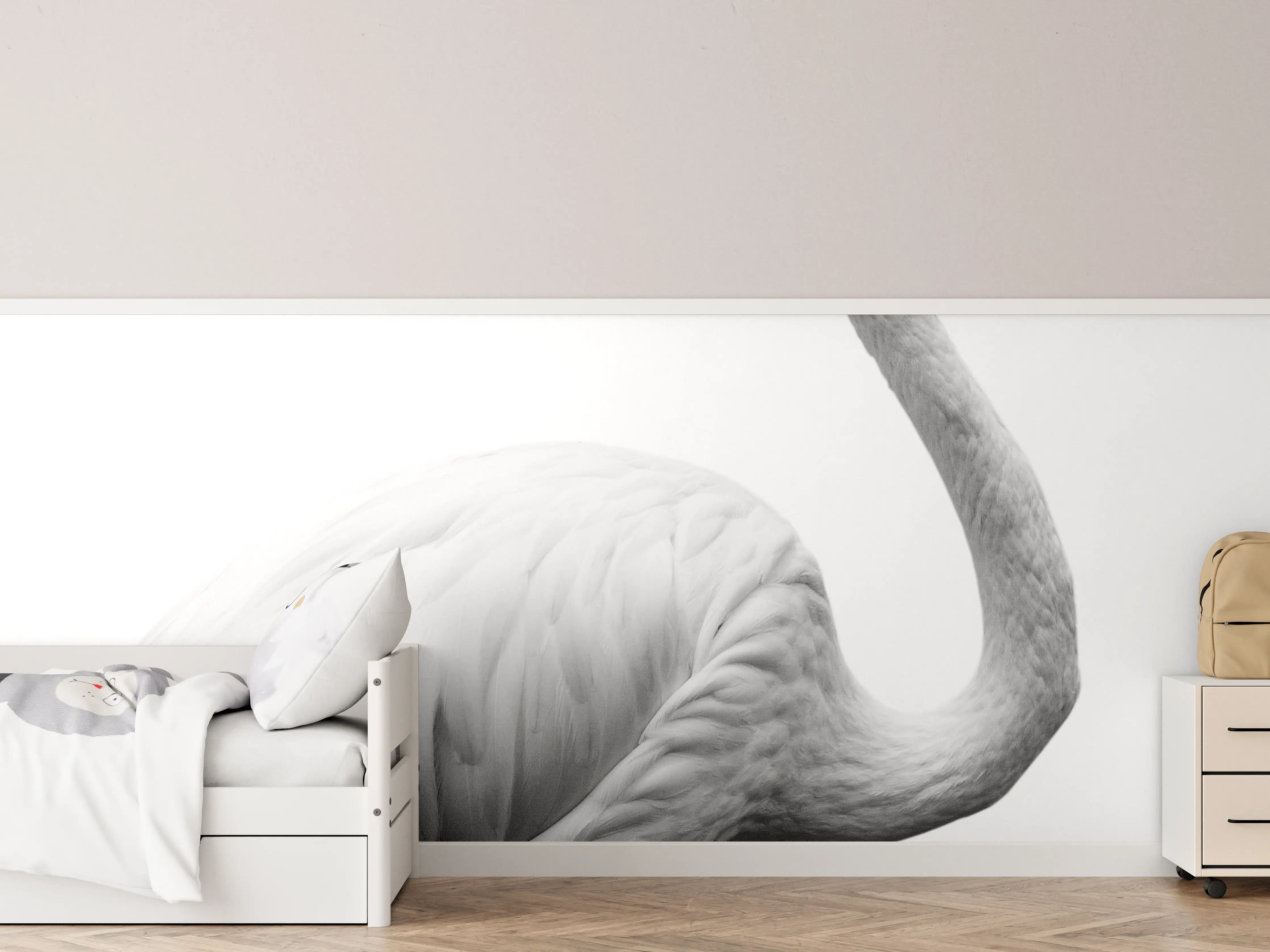 Kinderzimmer Wandgestaltung - Flamingo - schwarz-weiß