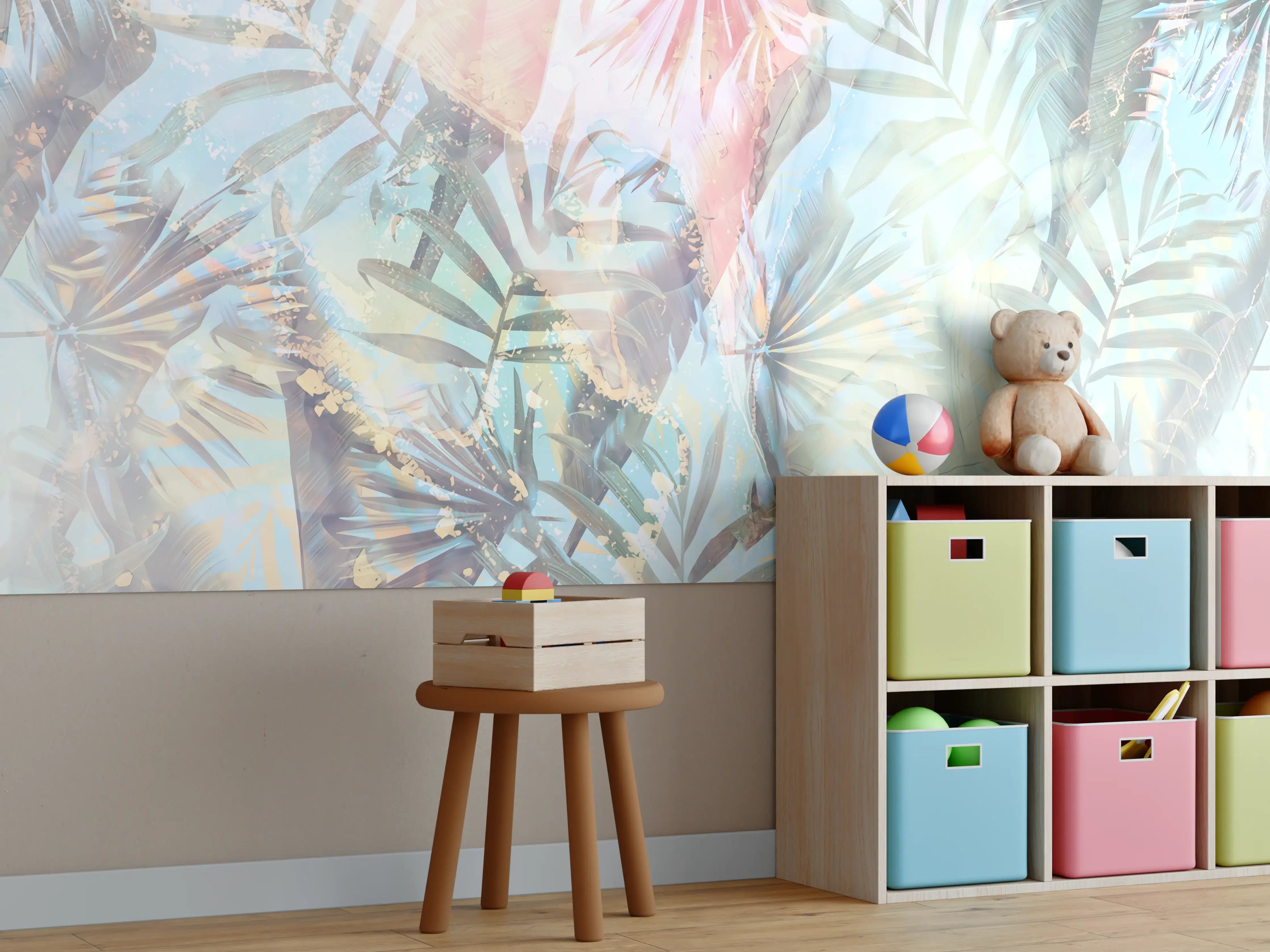 Kinderzimmer Wandgestaltung - Florale Darstellung - Pastell