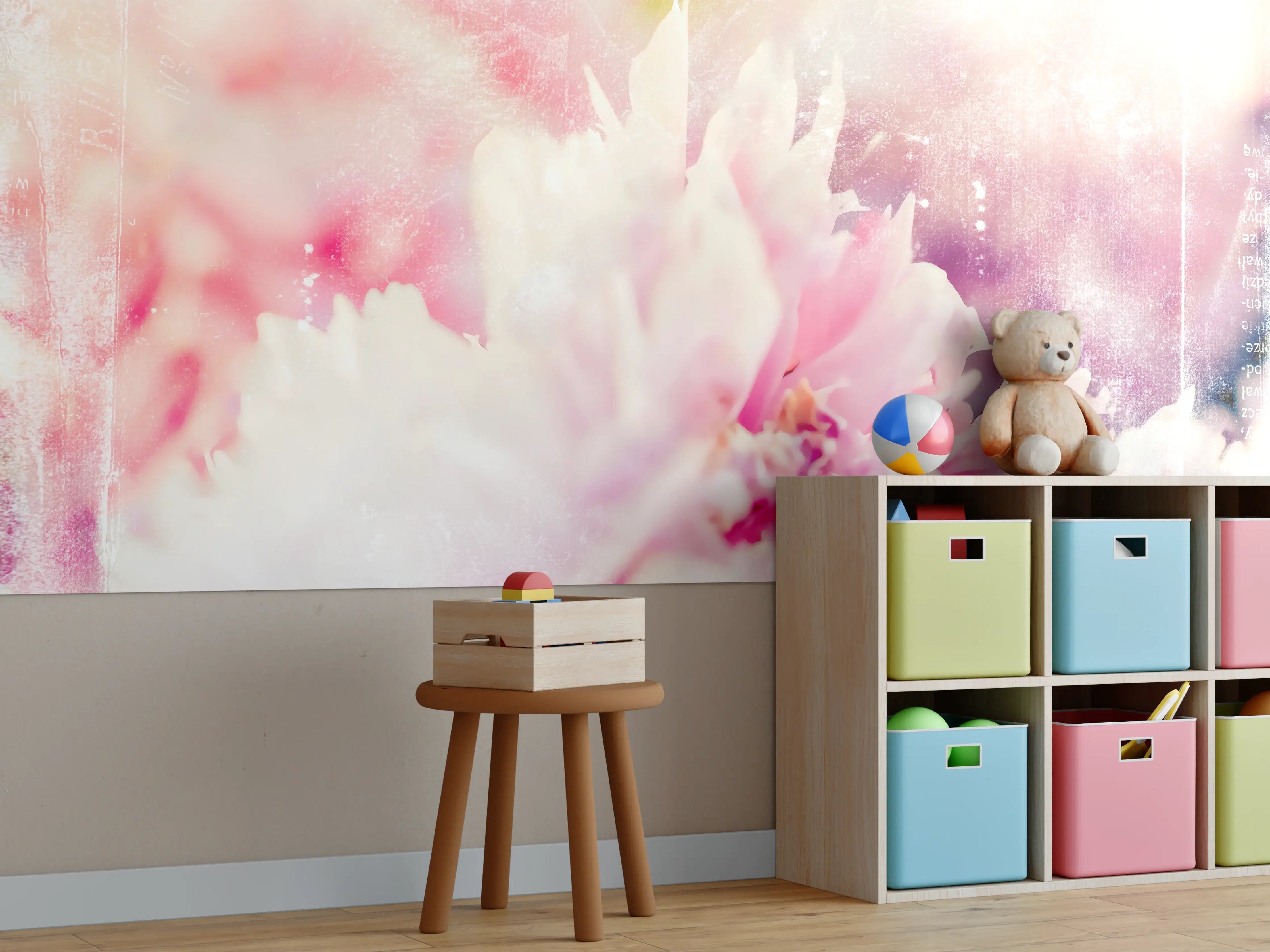 Kinderzimmer Wandgestaltung - Florale Darstellung 