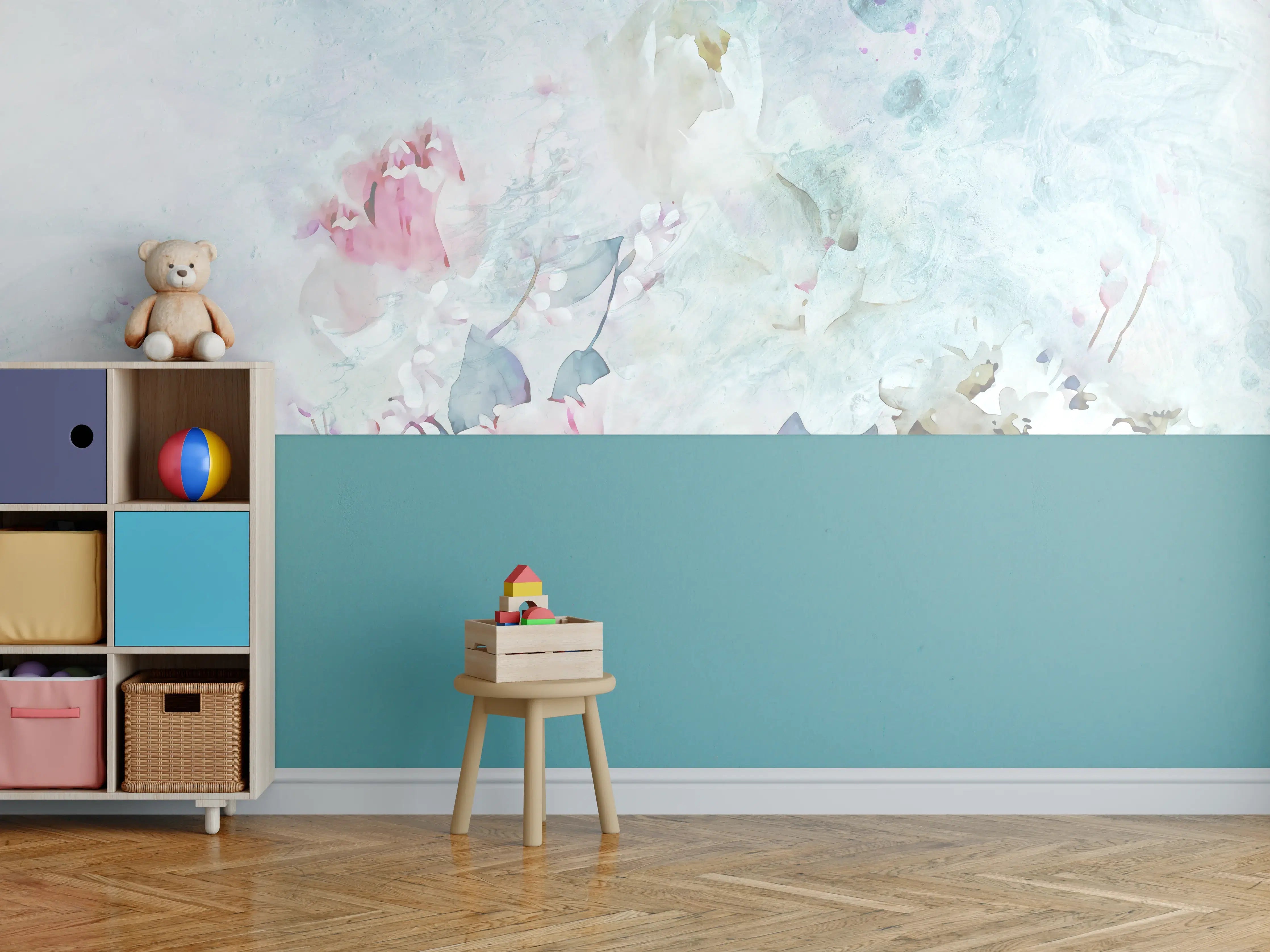 Kinderzimmer Wandgestaltung - Florale Kunst - Blumen Portrait