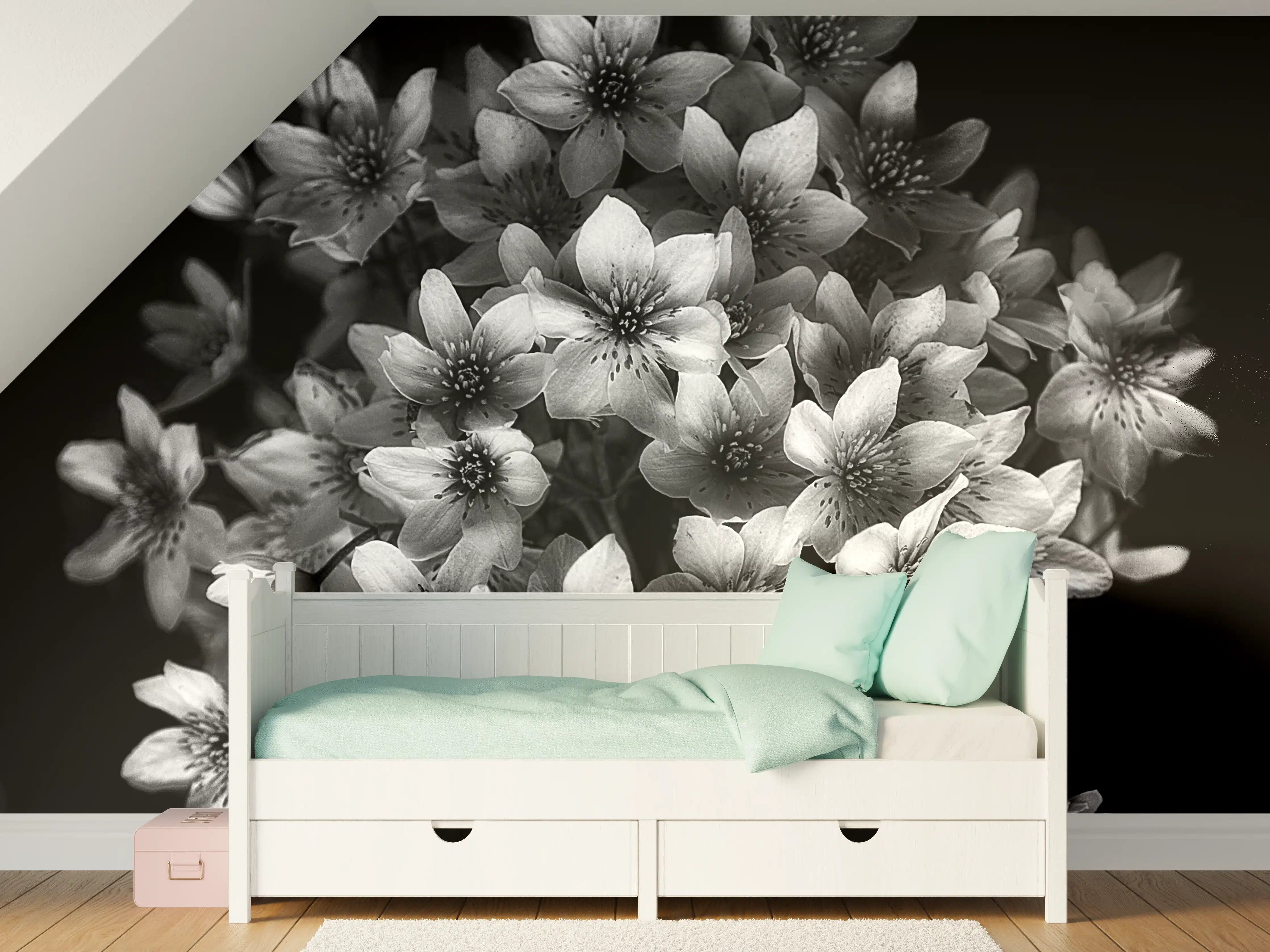 Kinderzimmer Wandgestaltung - Florale Kunst - Blumenstrauß