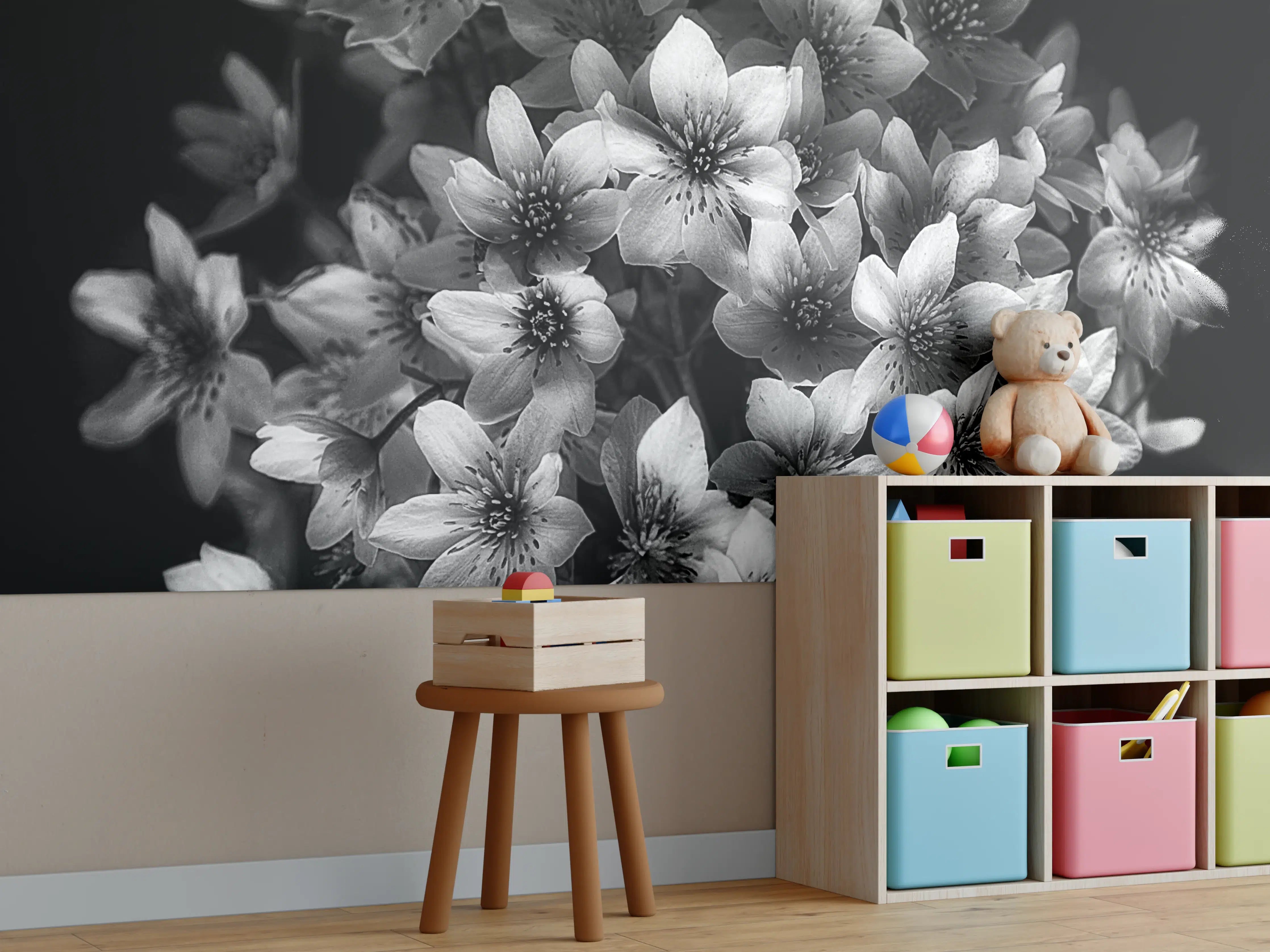 Kinderzimmer Wandgestaltung - Florale Kunst - Blumenstrauß