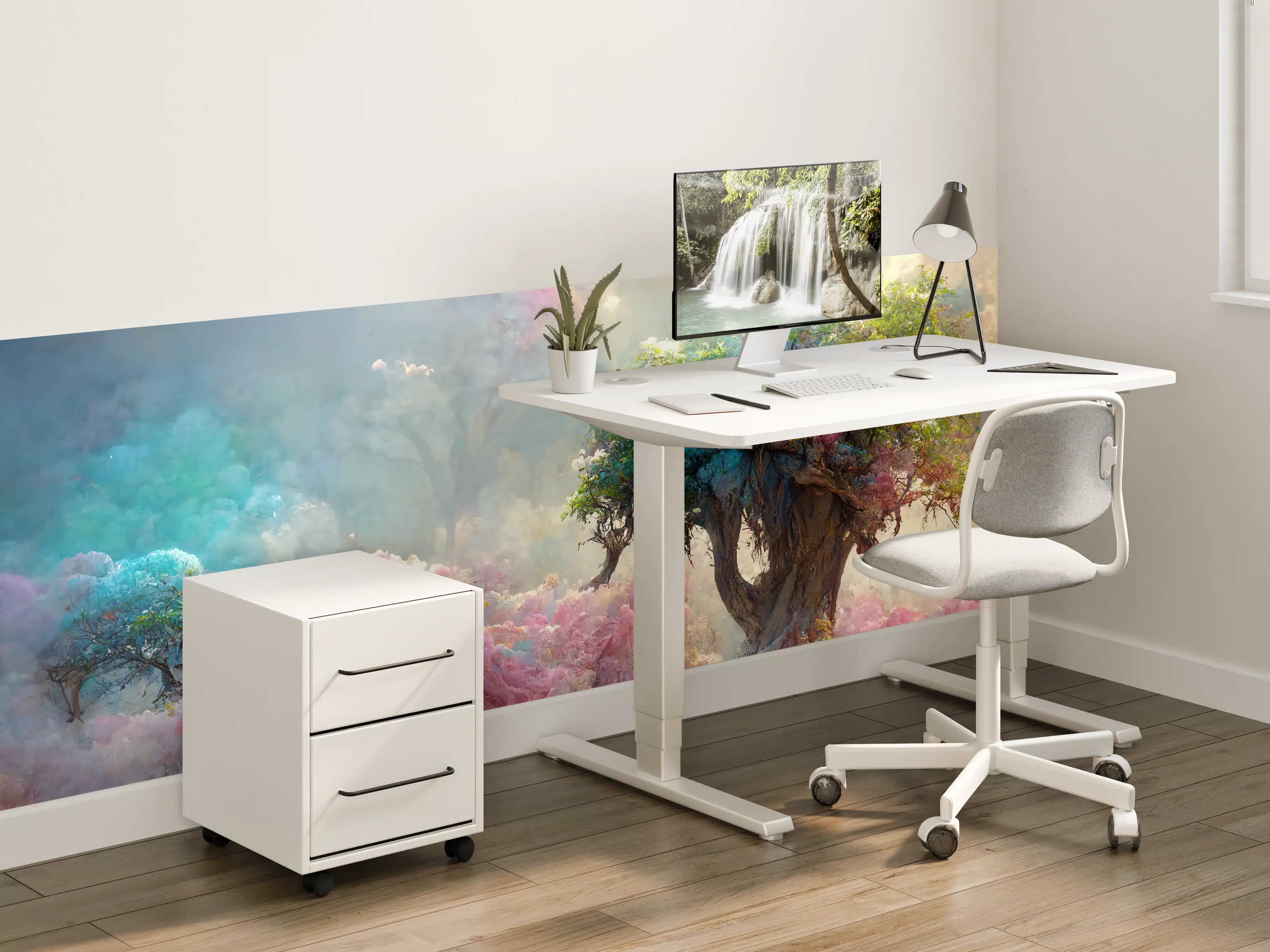 Kinderzimmer Wandgestaltung - Florale Märchenlandschaft