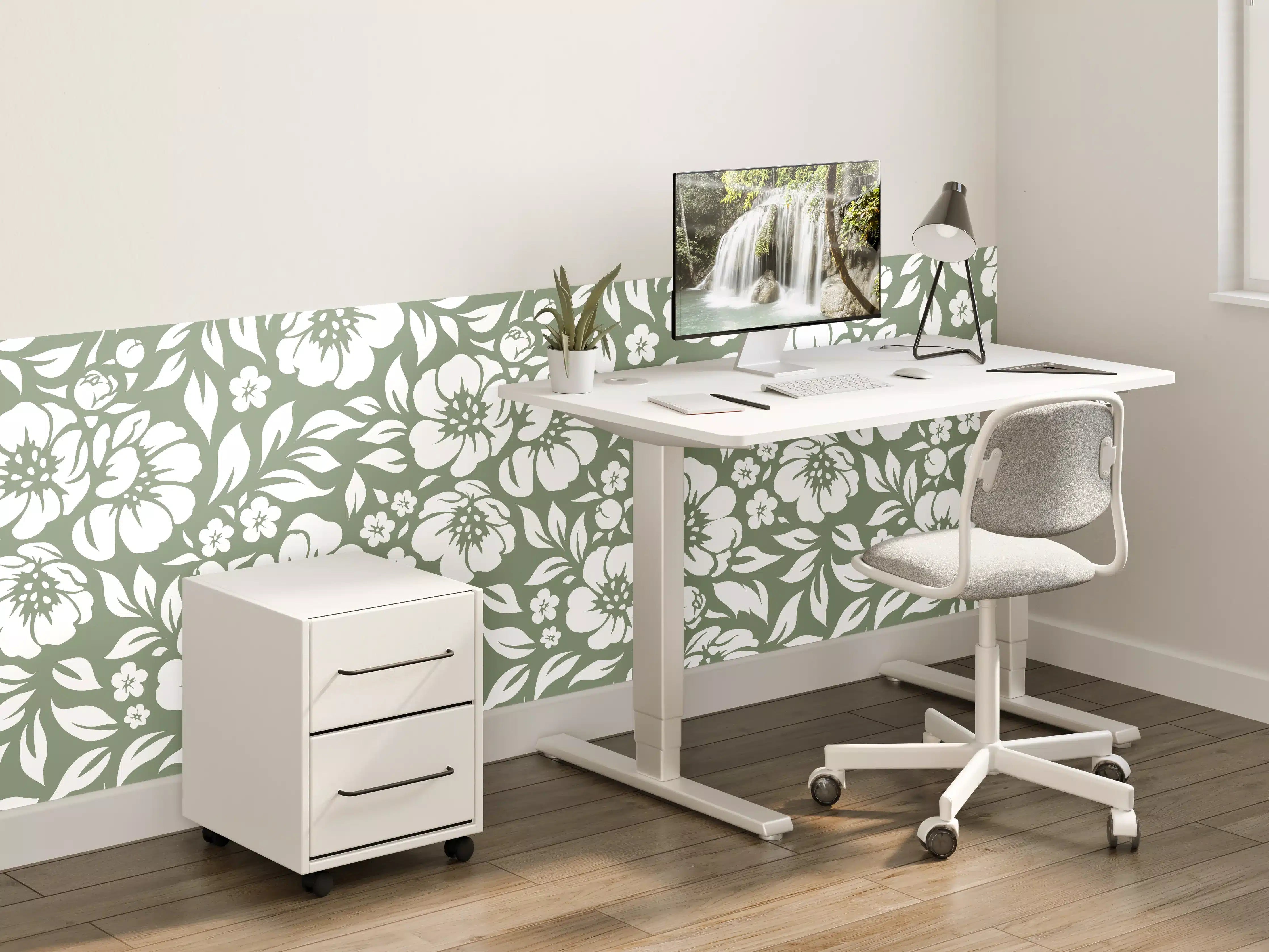 Kinderzimmer Wandgestaltung - Florale Oliven-Design-Textur