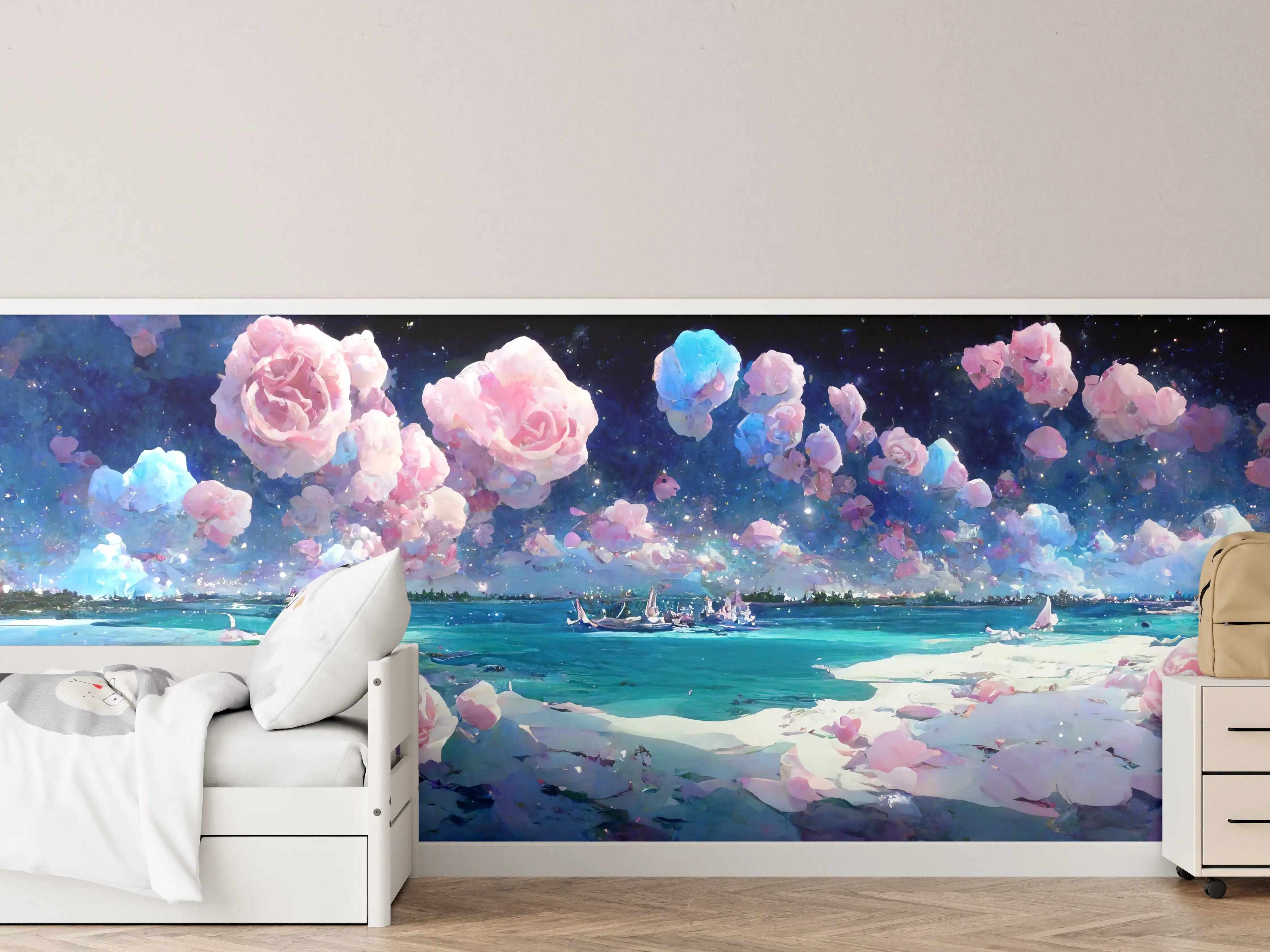 Kinderzimmer Wandgestaltung - Florale Traumwelt - Ozean