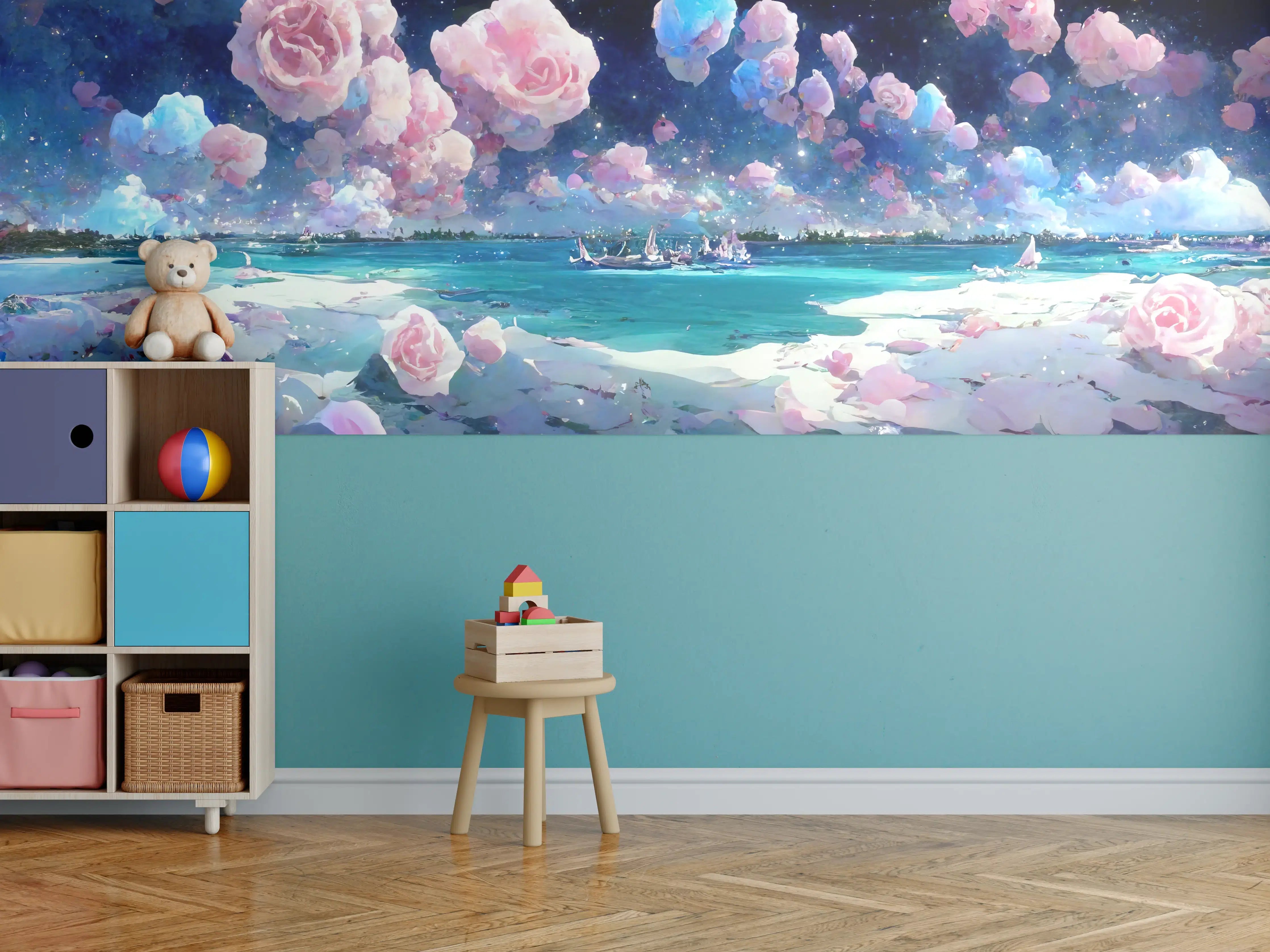 Kinderzimmer Wandgestaltung - Florale Traumwelt - Ozean