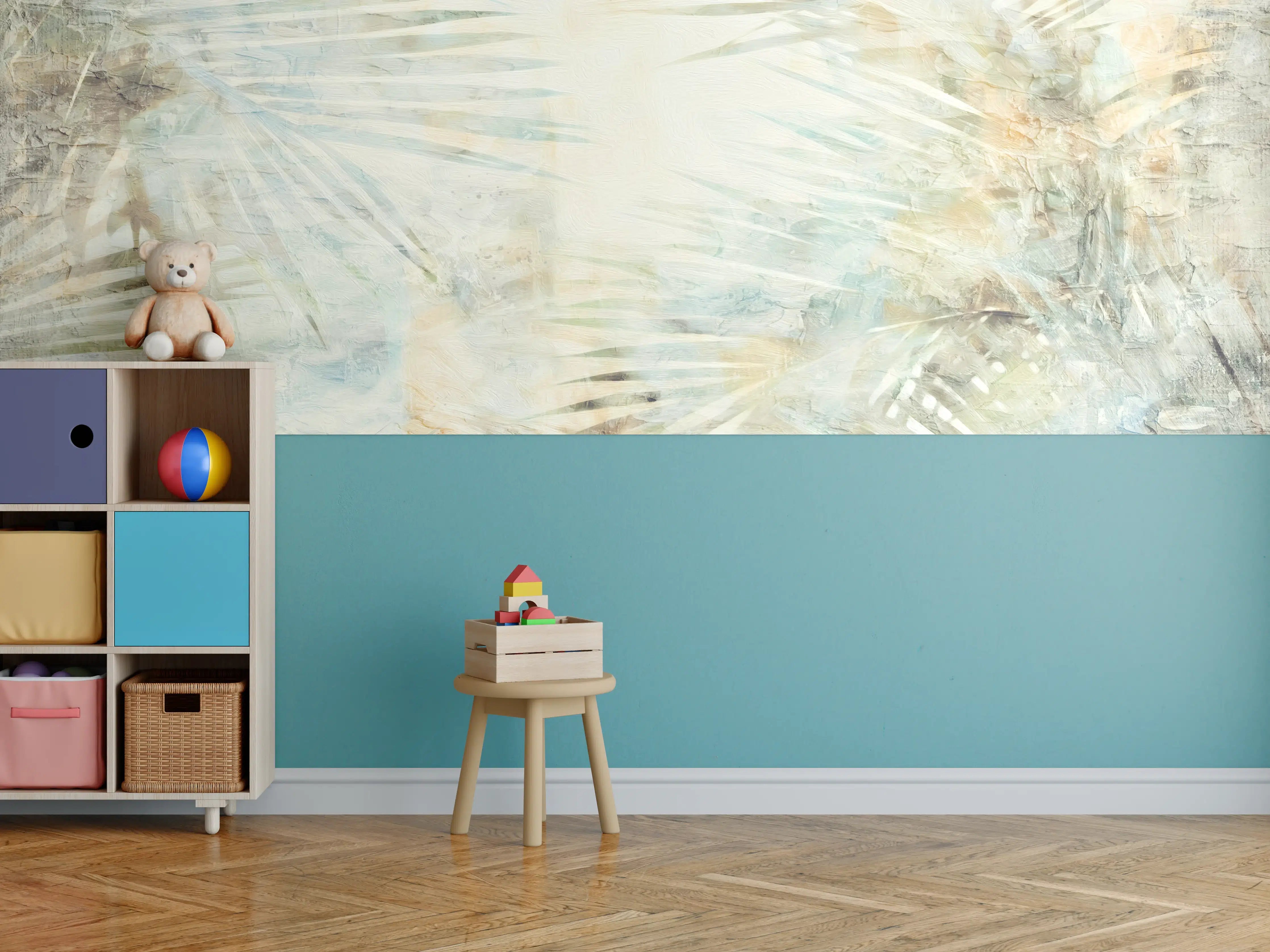 Kinderzimmer Wandgestaltung - Florale Wand - Moderne Kunst