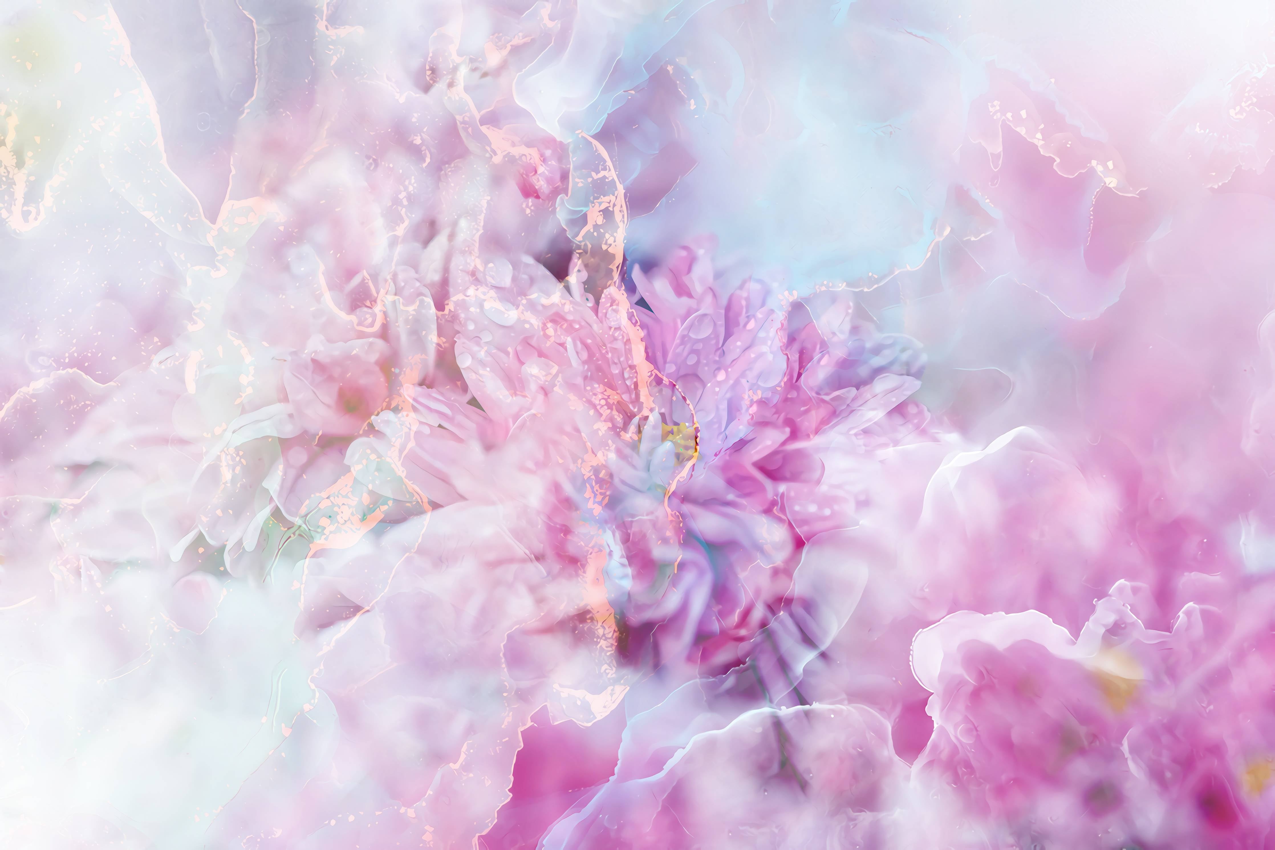 Kinderzimmer Wandgestaltung-Florales Portrait - Pastell