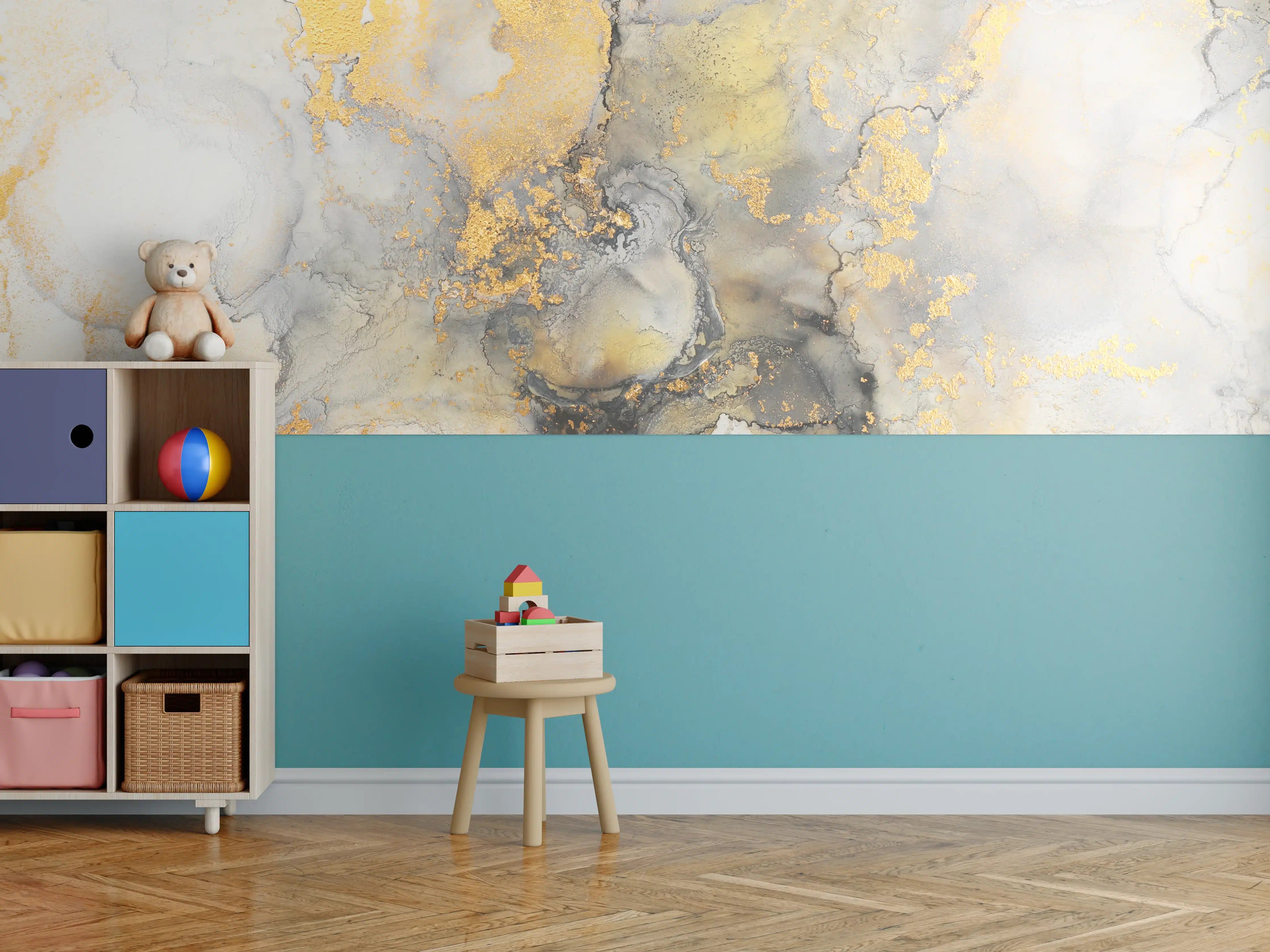 Kinderzimmer Wandgestaltung - Flüssigkunstmalerei mit Alkoholtinte