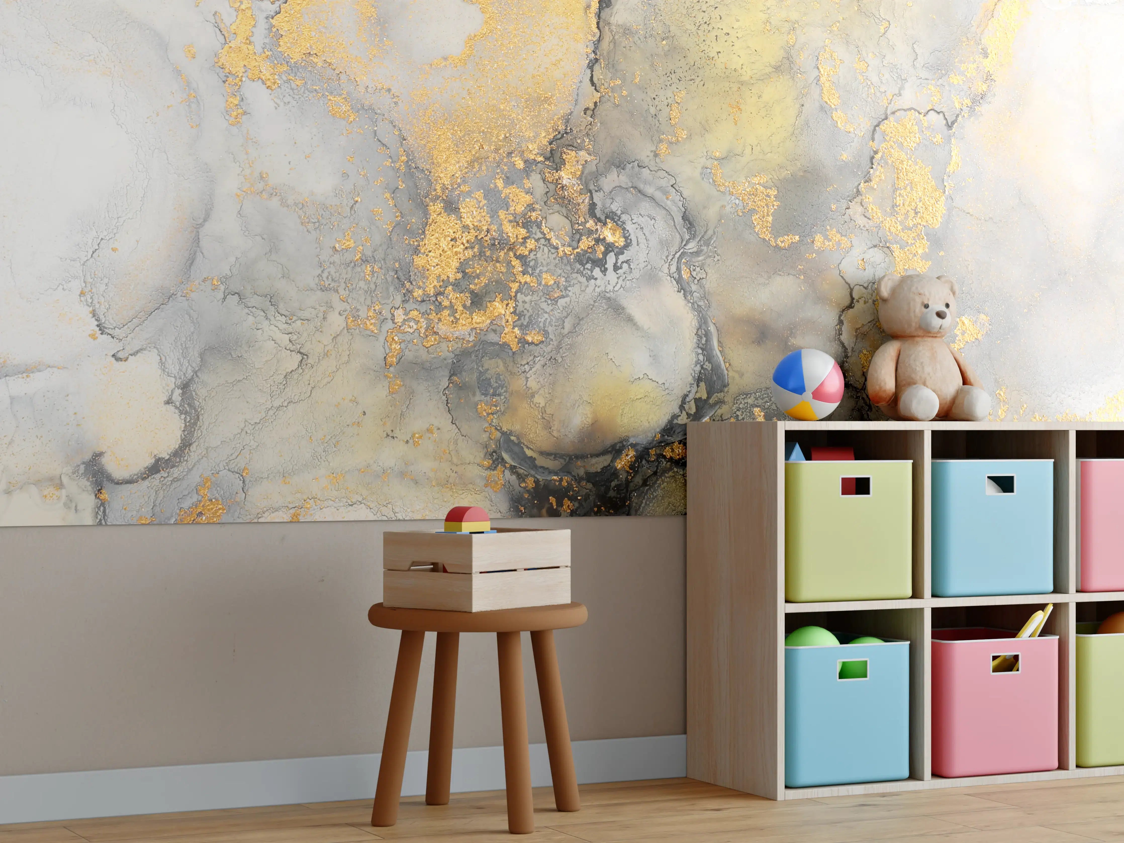 Kinderzimmer Wandgestaltung - Flüssigkunstmalerei mit Alkoholtinte