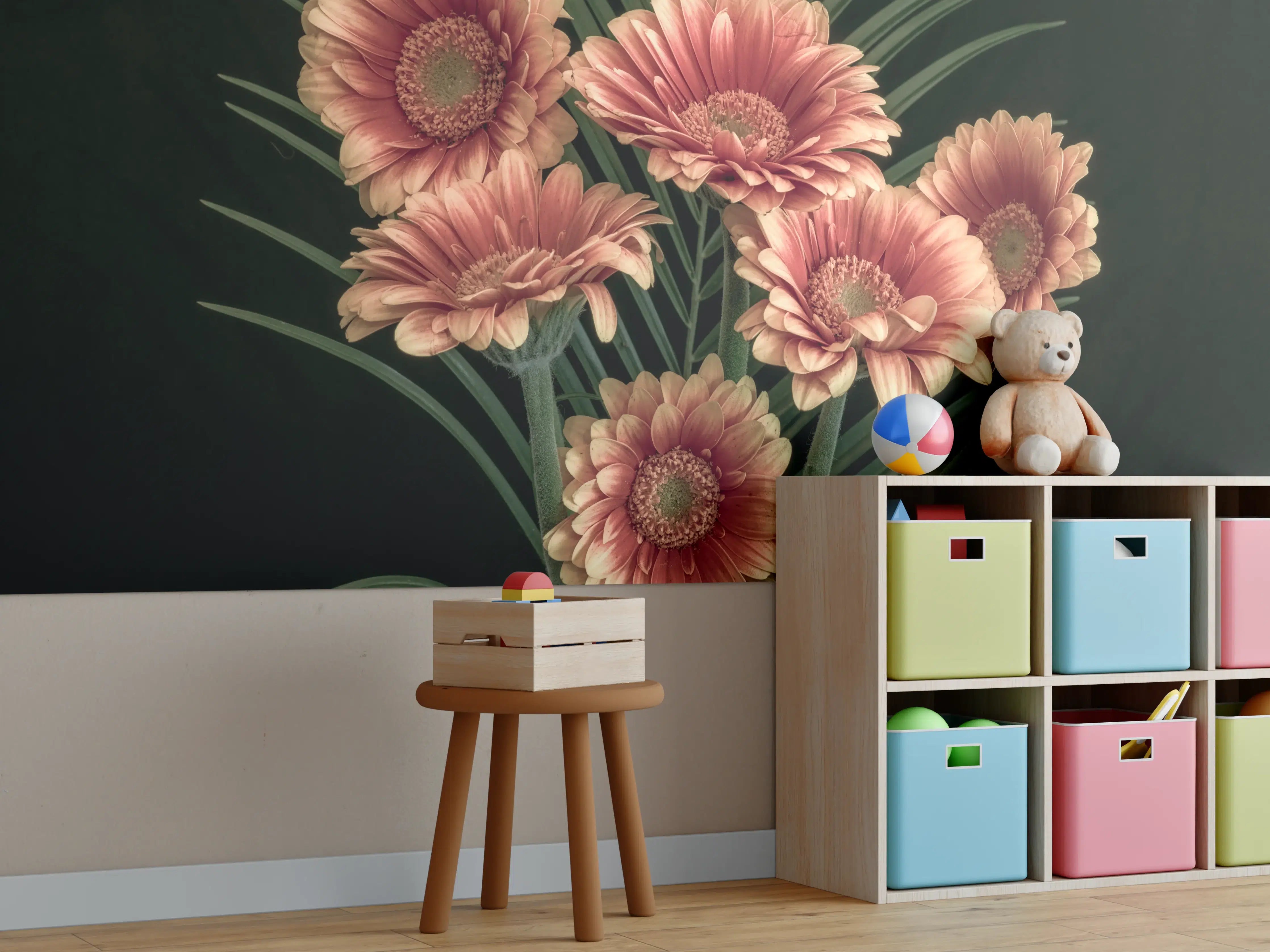 Kinderzimmer Wandgestaltung - Frischer Blumenstrauß Stillleben