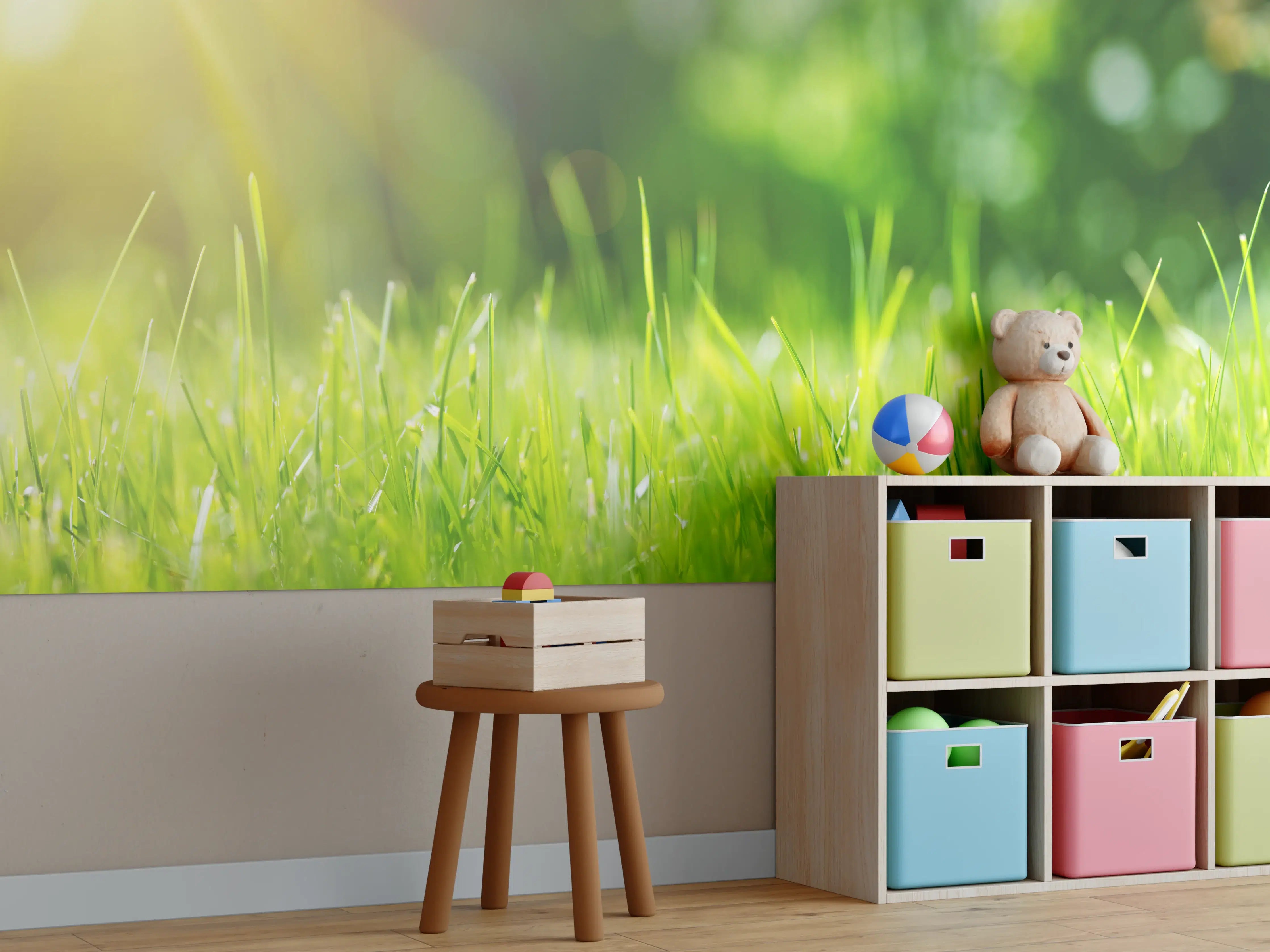 Kinderzimmer Wandgestaltung - Frisches grünes Gras