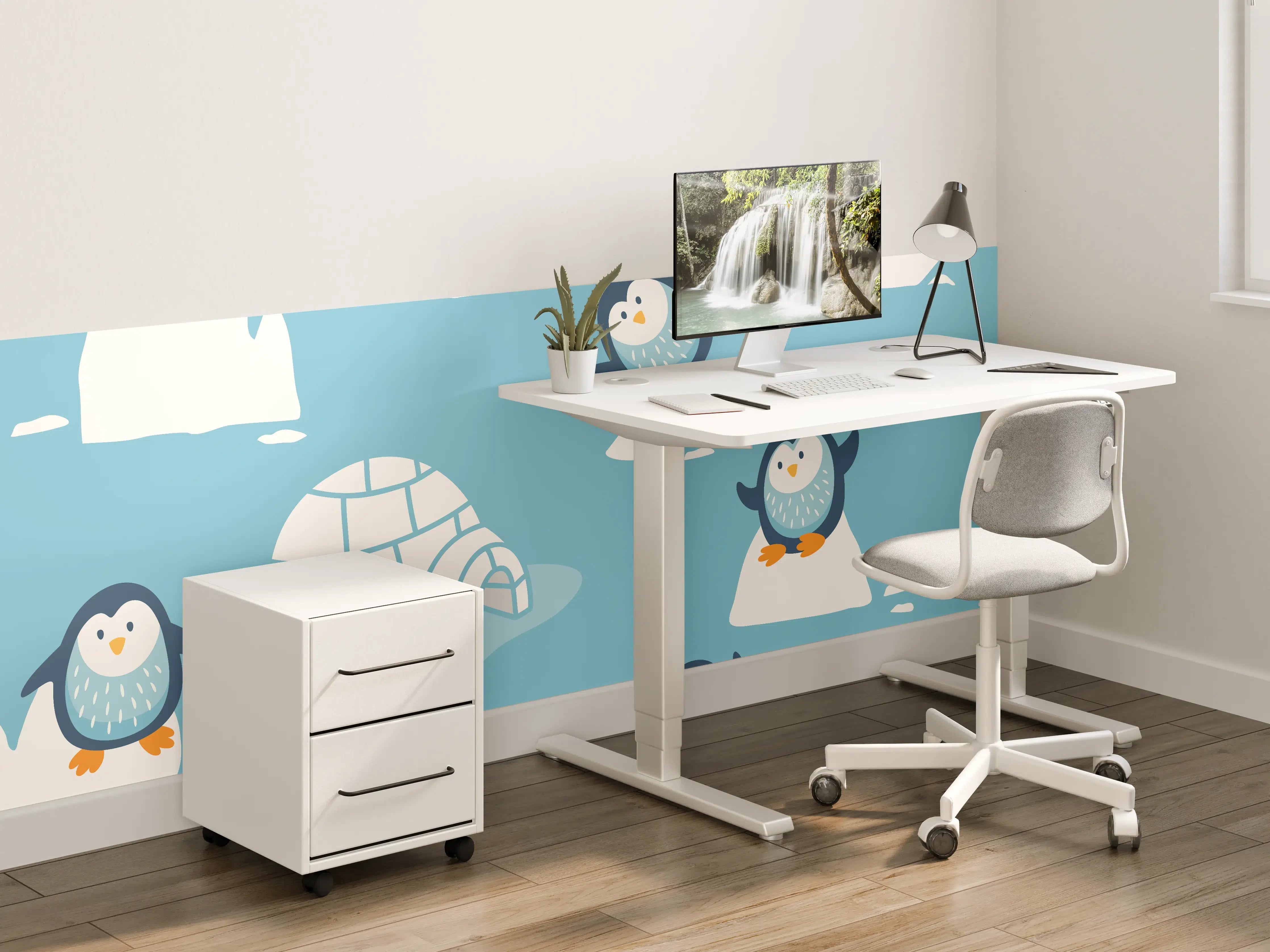 Kinderzimmer Wandgestaltung - Fröhliche Pinguin-Musterung