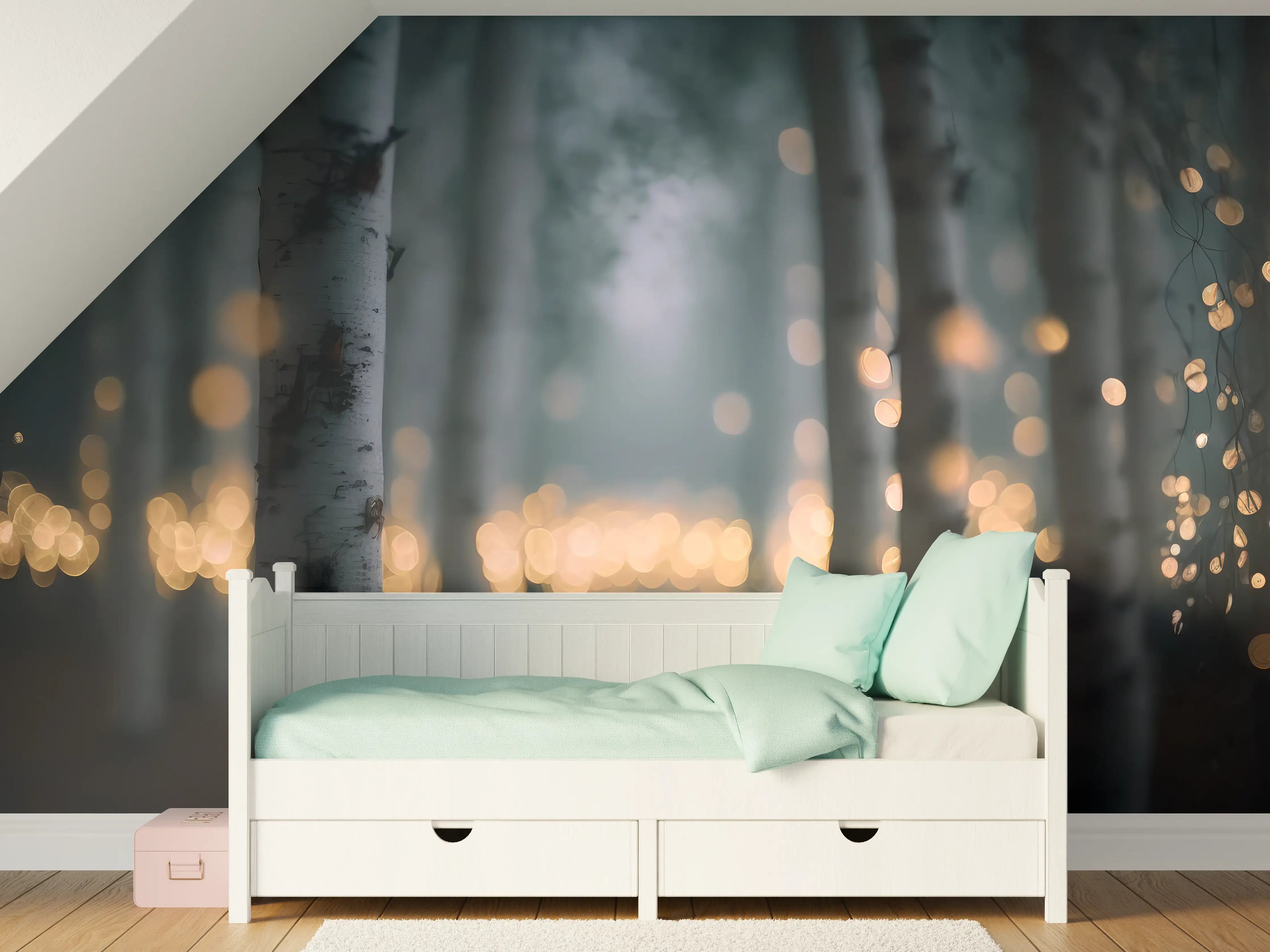 Kinderzimmer Wandgestaltung - Funkelnder Birkenwald 
